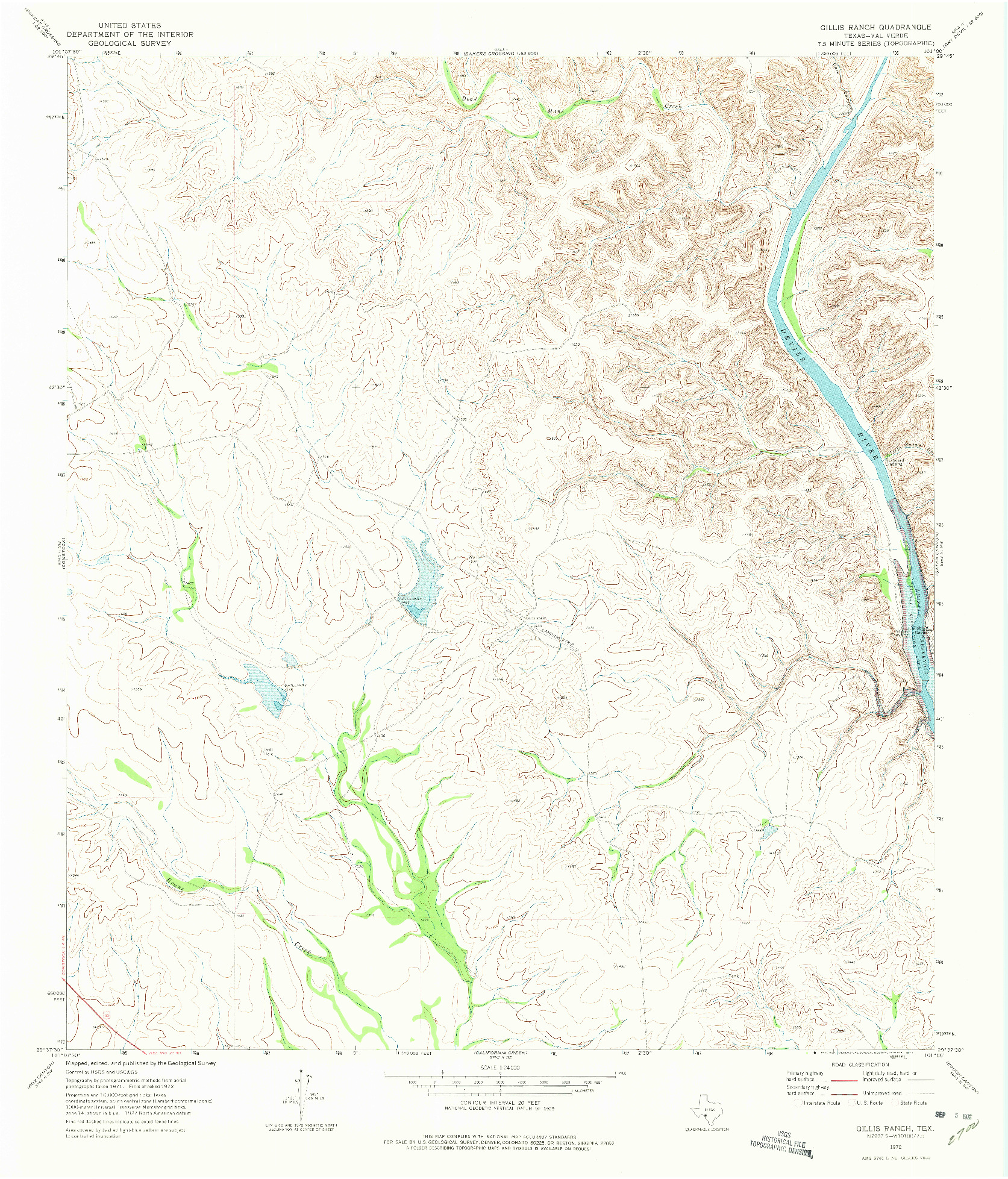 USGS 1:24000-SCALE QUADRANGLE FOR GILLIS RANCH, TX 1972