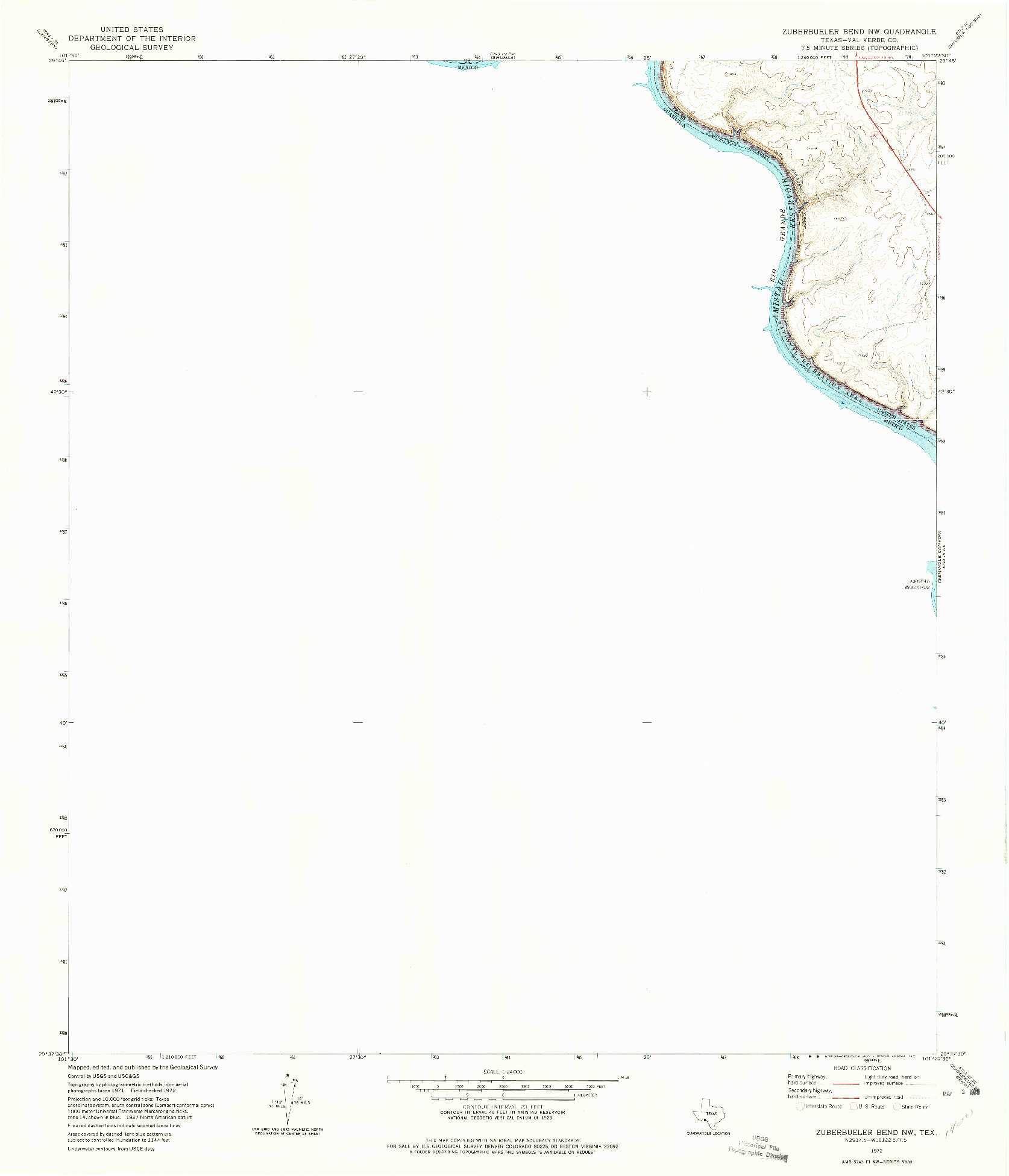 USGS 1:24000-SCALE QUADRANGLE FOR ZUBERBUELER BEND NW, TX 1972