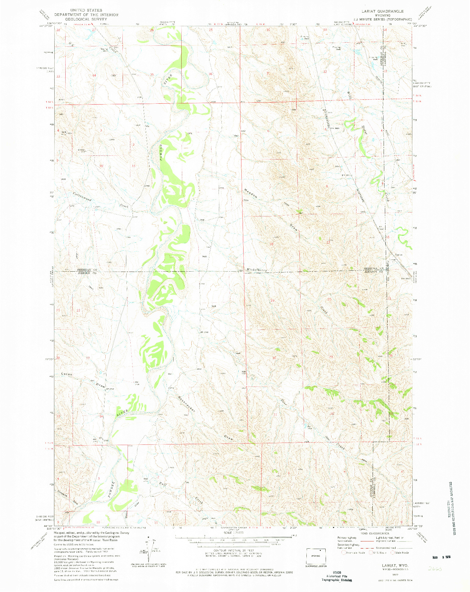 USGS 1:24000-SCALE QUADRANGLE FOR LARIAT, WY 1972
