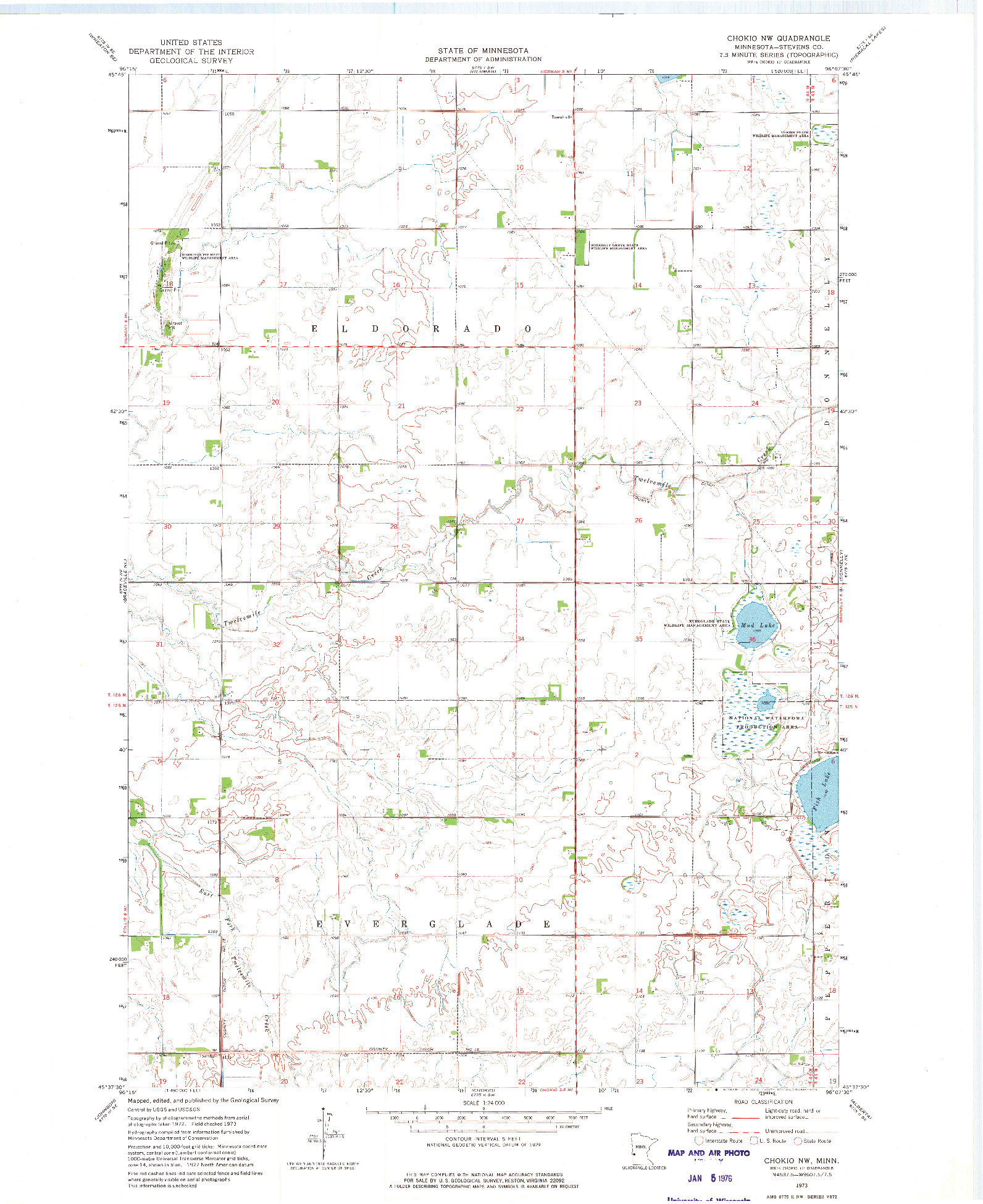 USGS 1:24000-SCALE QUADRANGLE FOR CHOKIO NW, MN 1973