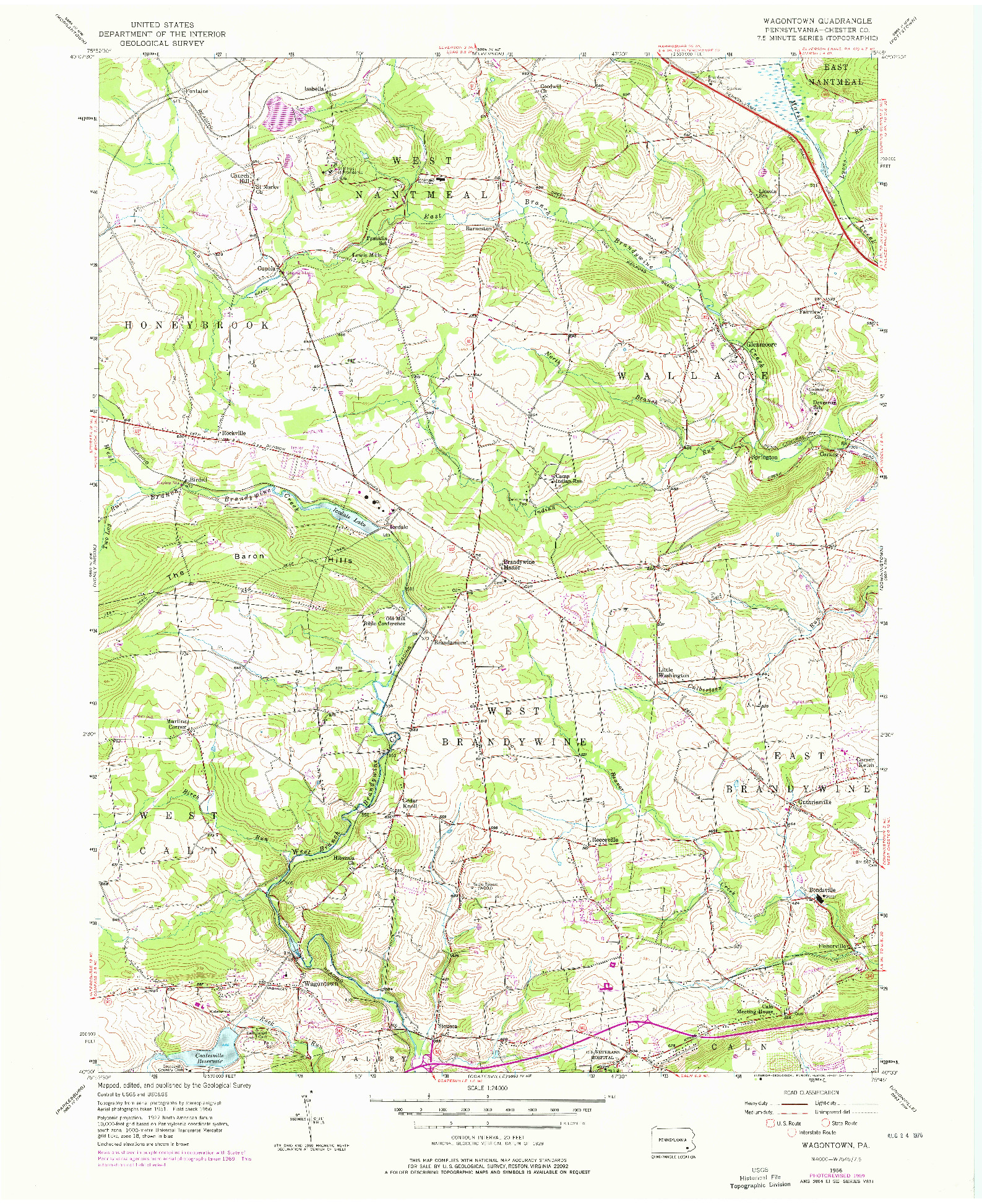 USGS 1:24000-SCALE QUADRANGLE FOR WAGONTOWN, PA 1956