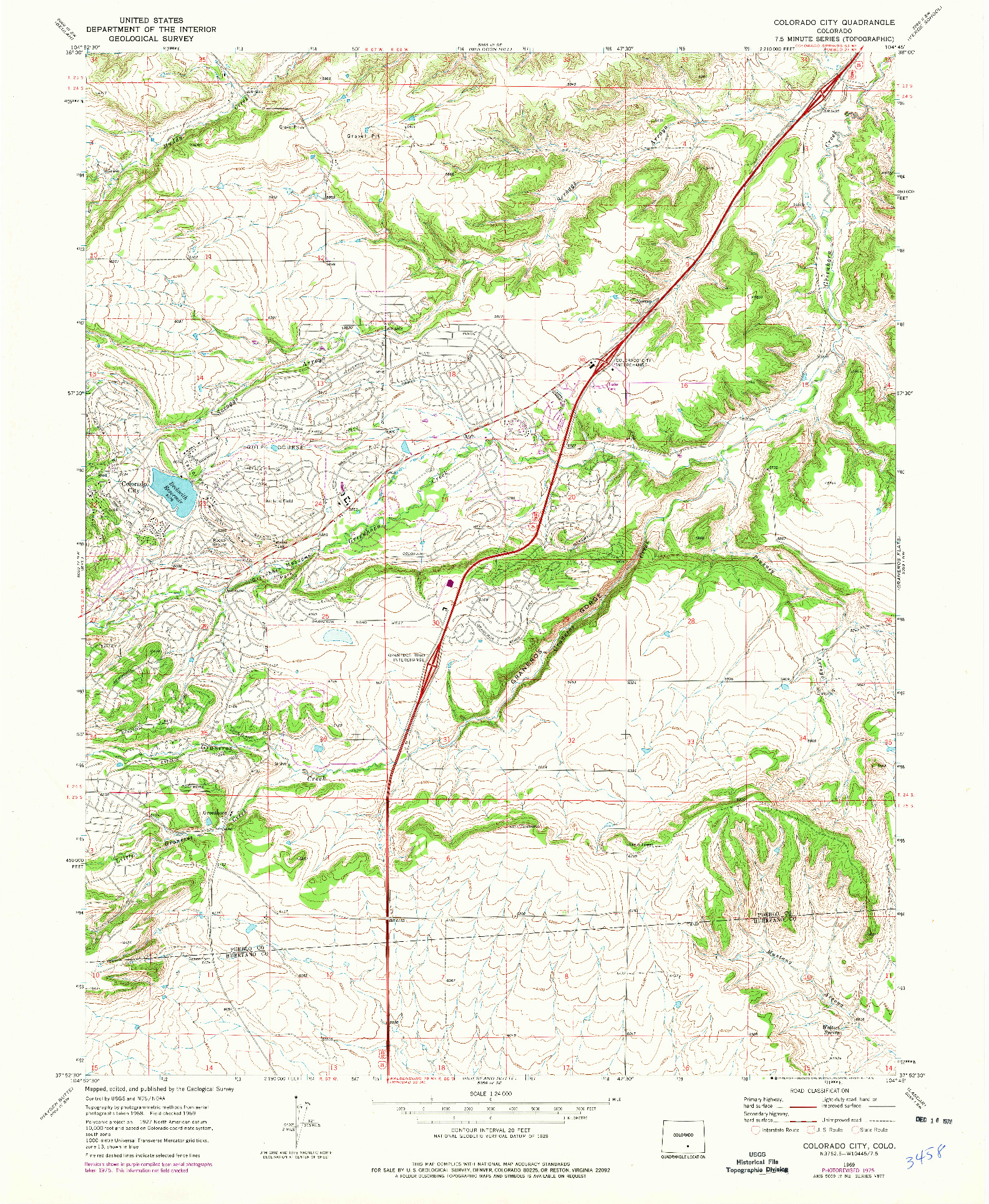 USGS 1:24000-SCALE QUADRANGLE FOR COLORADO CITY, CO 1969