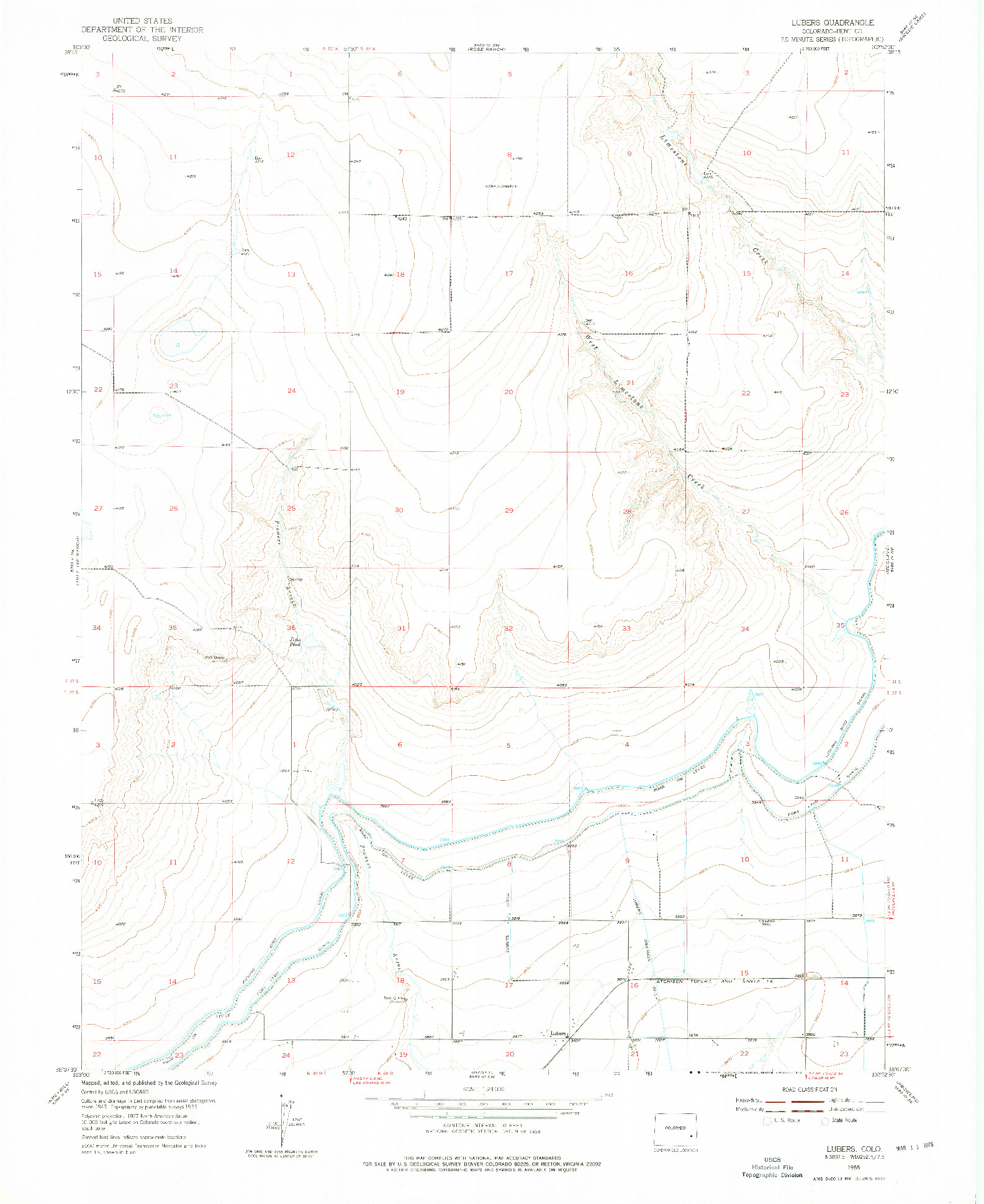 USGS 1:24000-SCALE QUADRANGLE FOR LUBERS, CO 1955