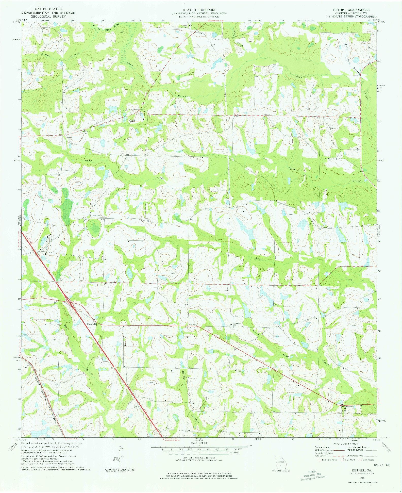 USGS 1:24000-SCALE QUADRANGLE FOR BETHEL, GA 1973