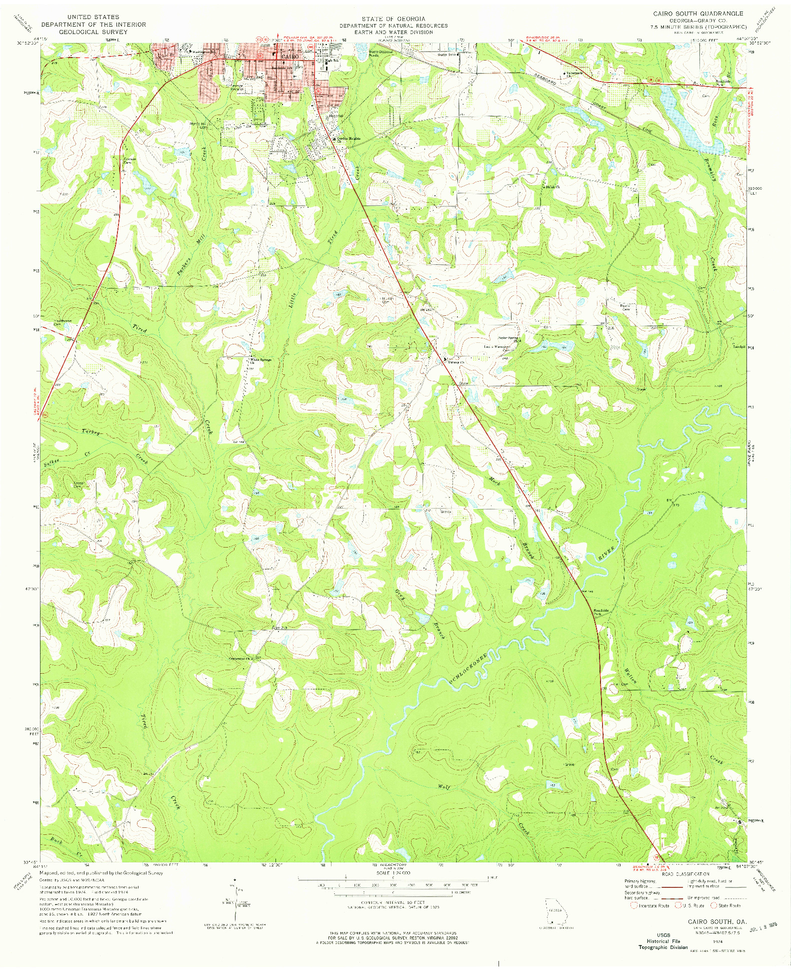 USGS 1:24000-SCALE QUADRANGLE FOR CAIRO SOUTH, GA 1974