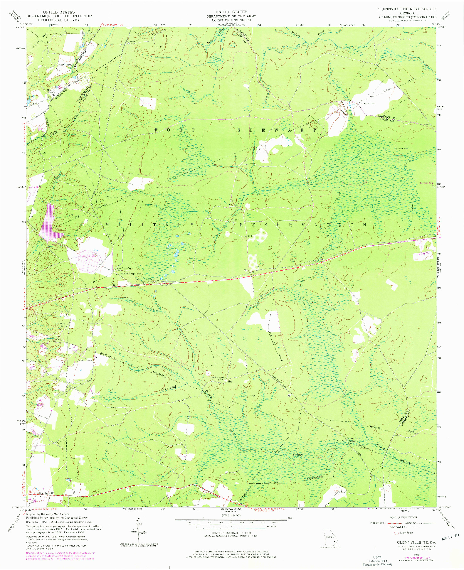 USGS 1:24000-SCALE QUADRANGLE FOR GLENNVILLE NE, GA 1958
