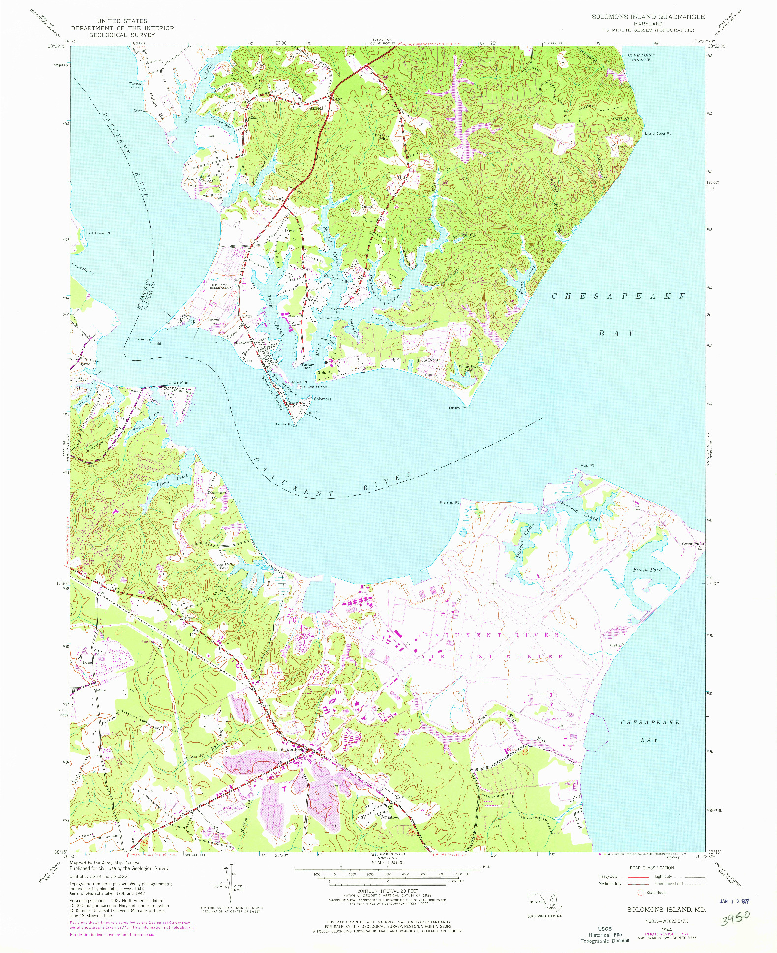 USGS 1:24000-SCALE QUADRANGLE FOR SOLOMONS ISLAND, MD 1944