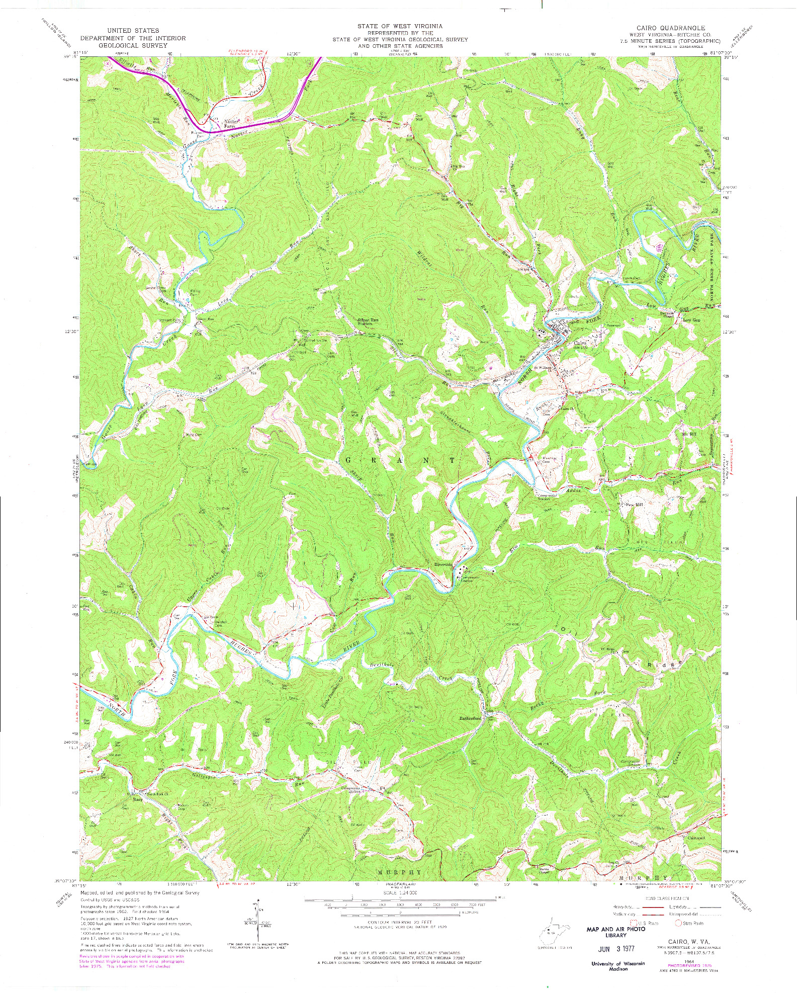 USGS 1:24000-SCALE QUADRANGLE FOR CAIRO, WV 1964