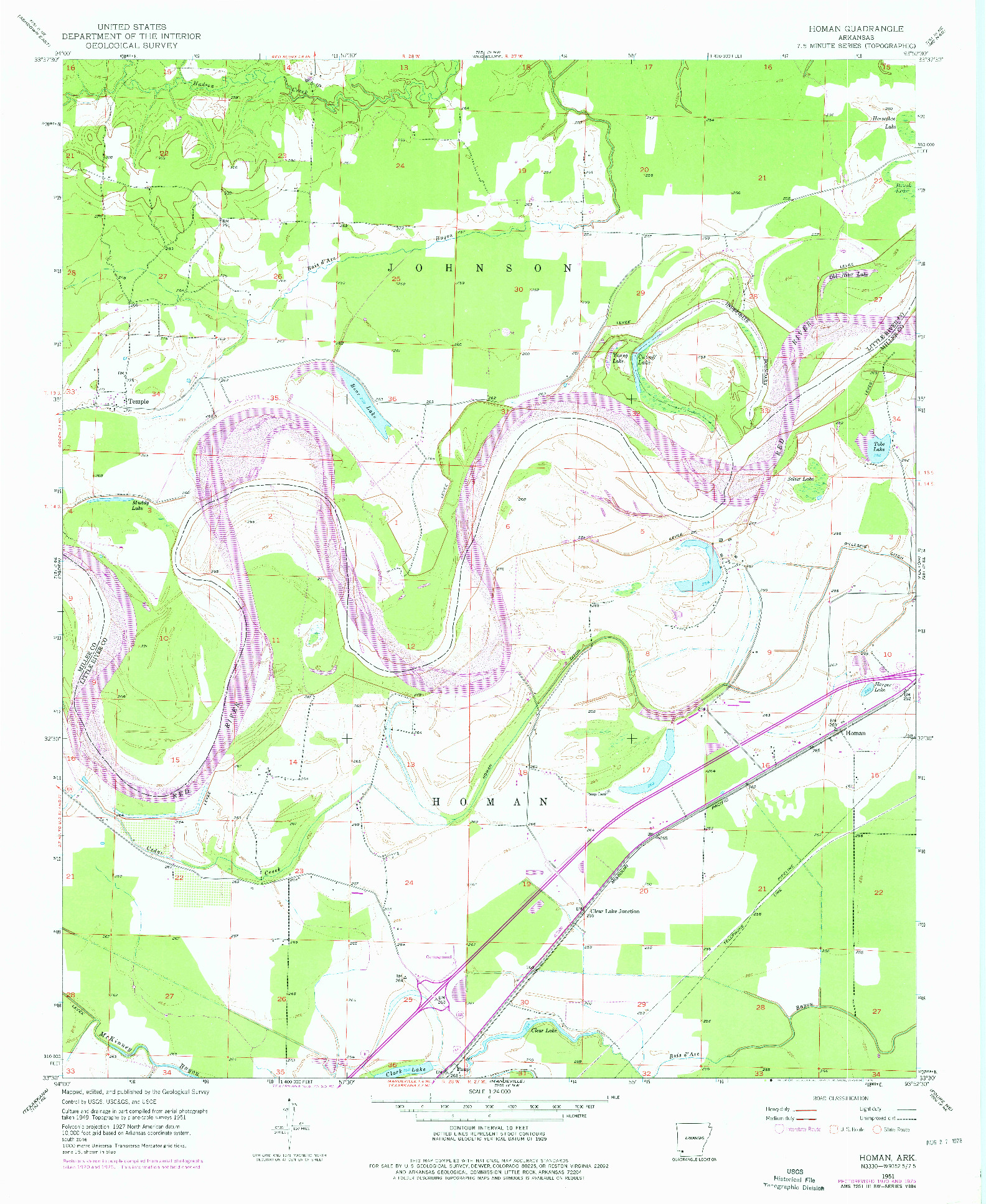 USGS 1:24000-SCALE QUADRANGLE FOR HOMAN, AR 1951