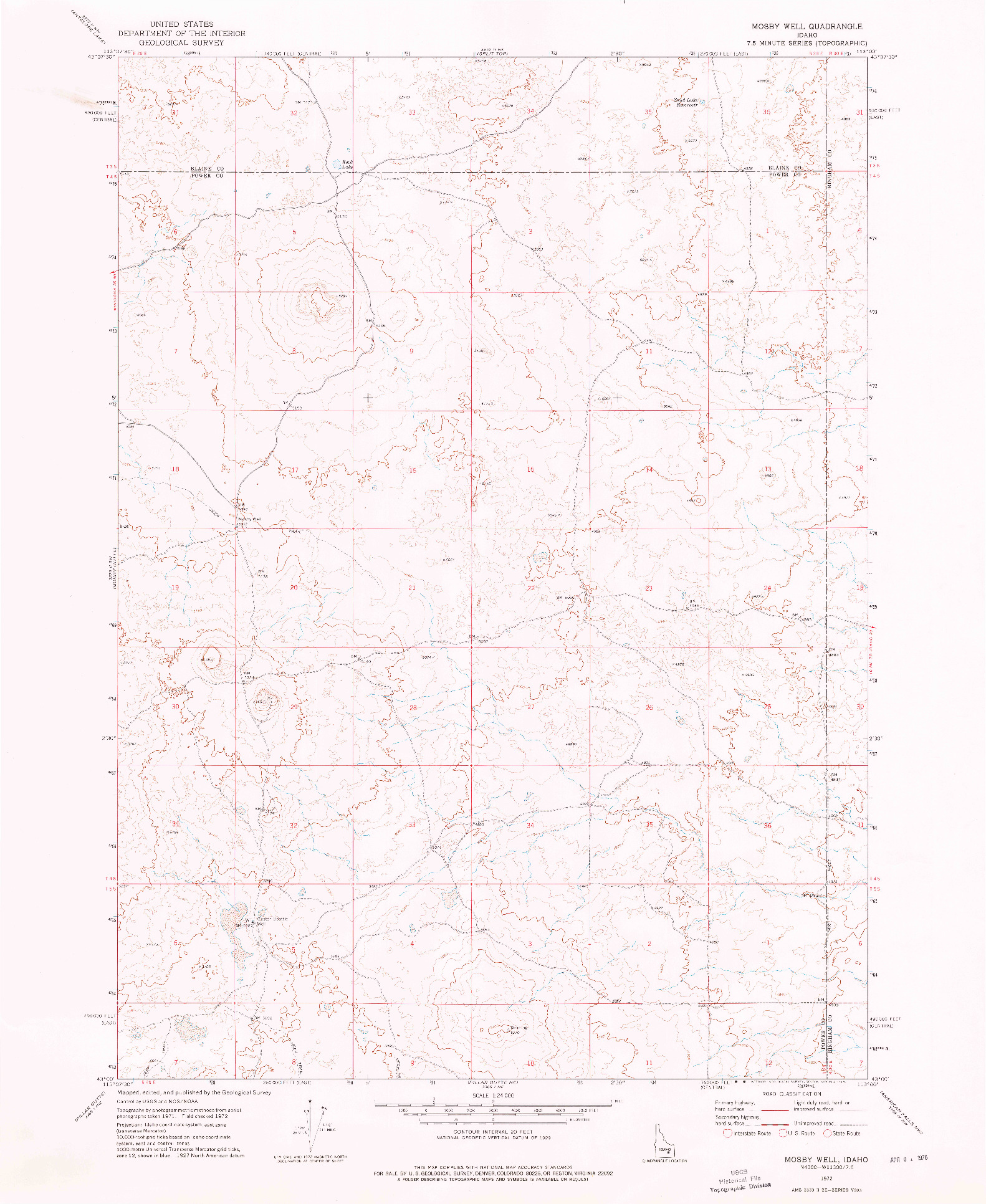 USGS 1:24000-SCALE QUADRANGLE FOR MOSBY WELL, ID 1972