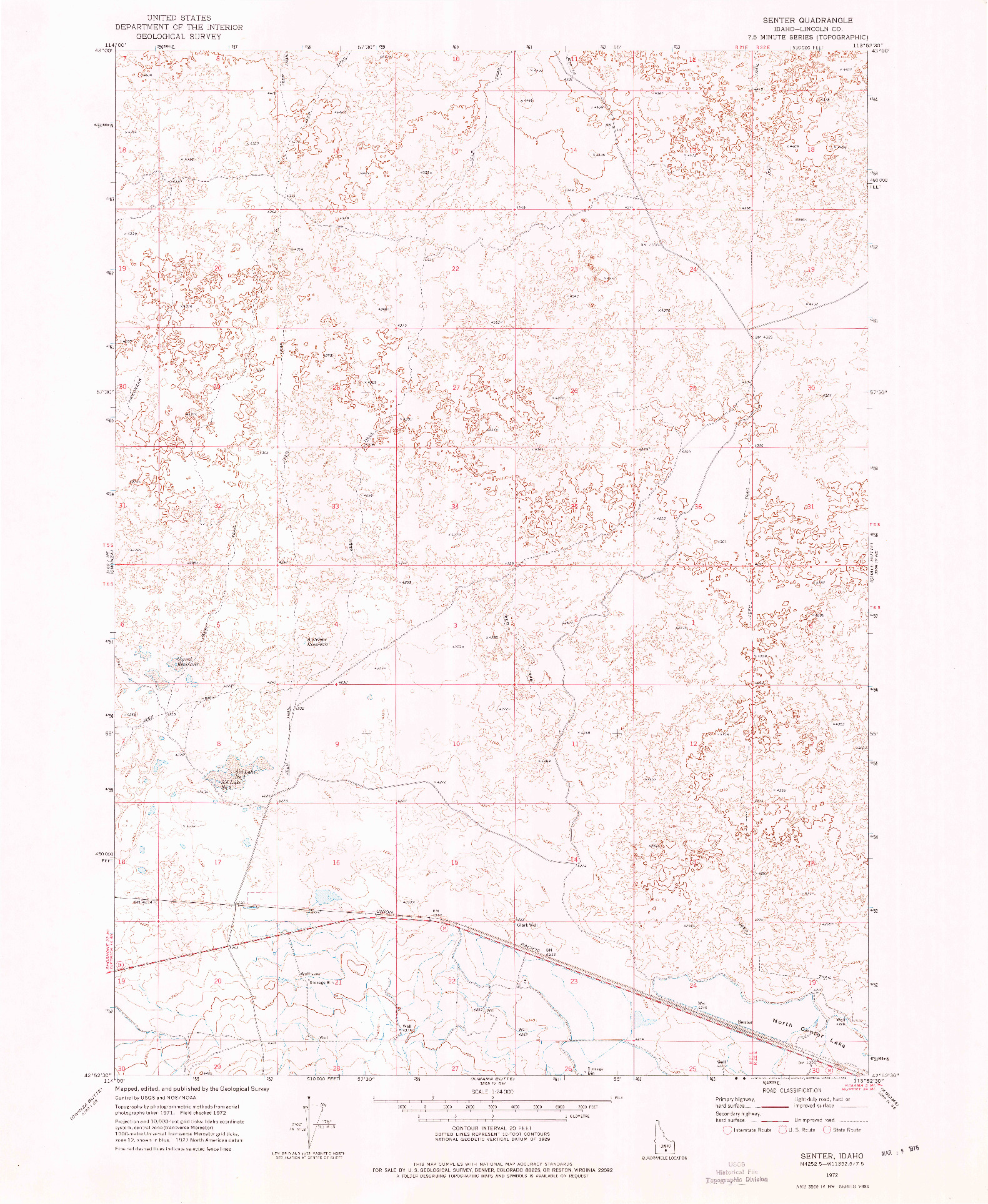 USGS 1:24000-SCALE QUADRANGLE FOR SENTER, ID 1972