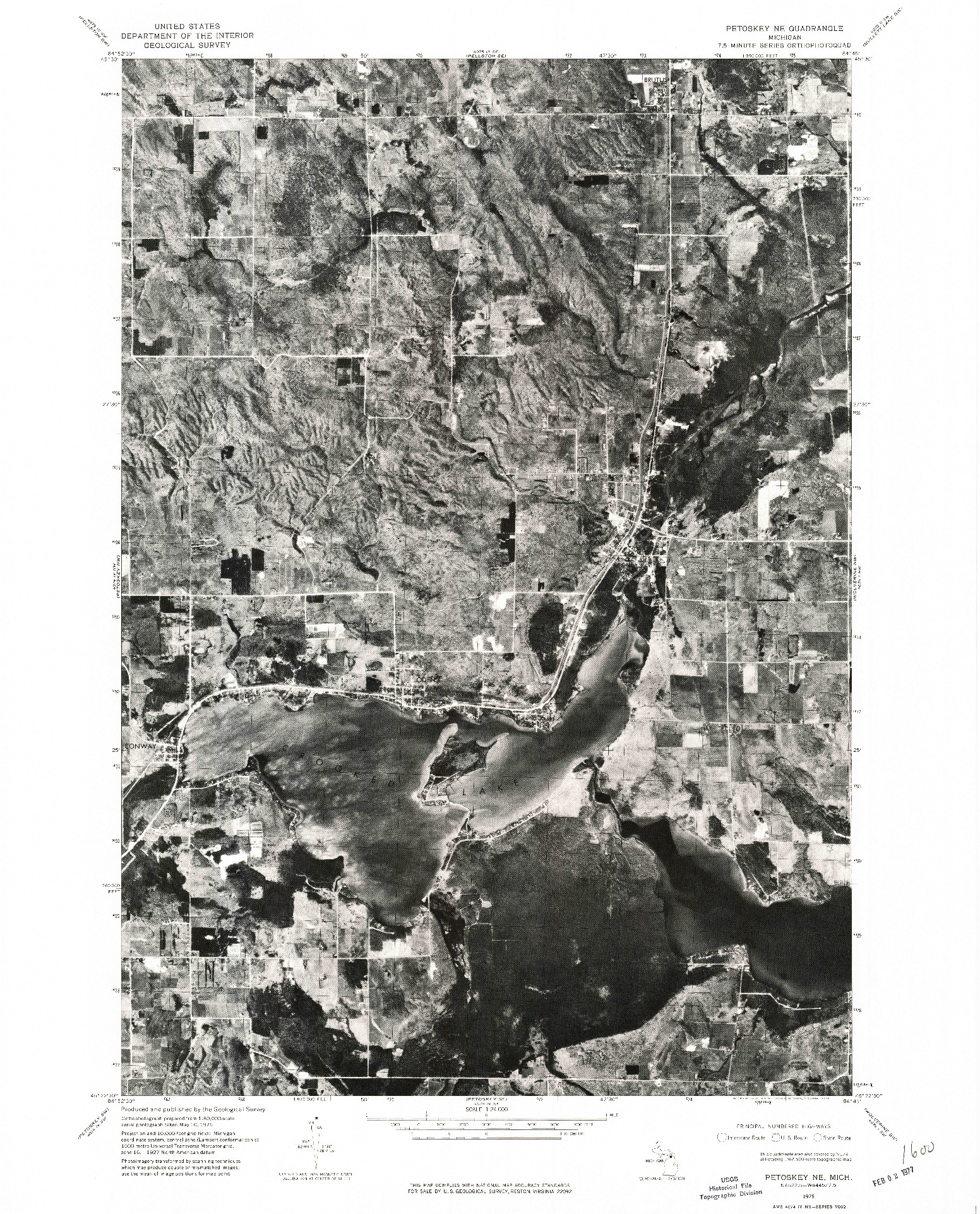 USGS 1:24000-SCALE QUADRANGLE FOR PETOSKEY NE, MI 1975