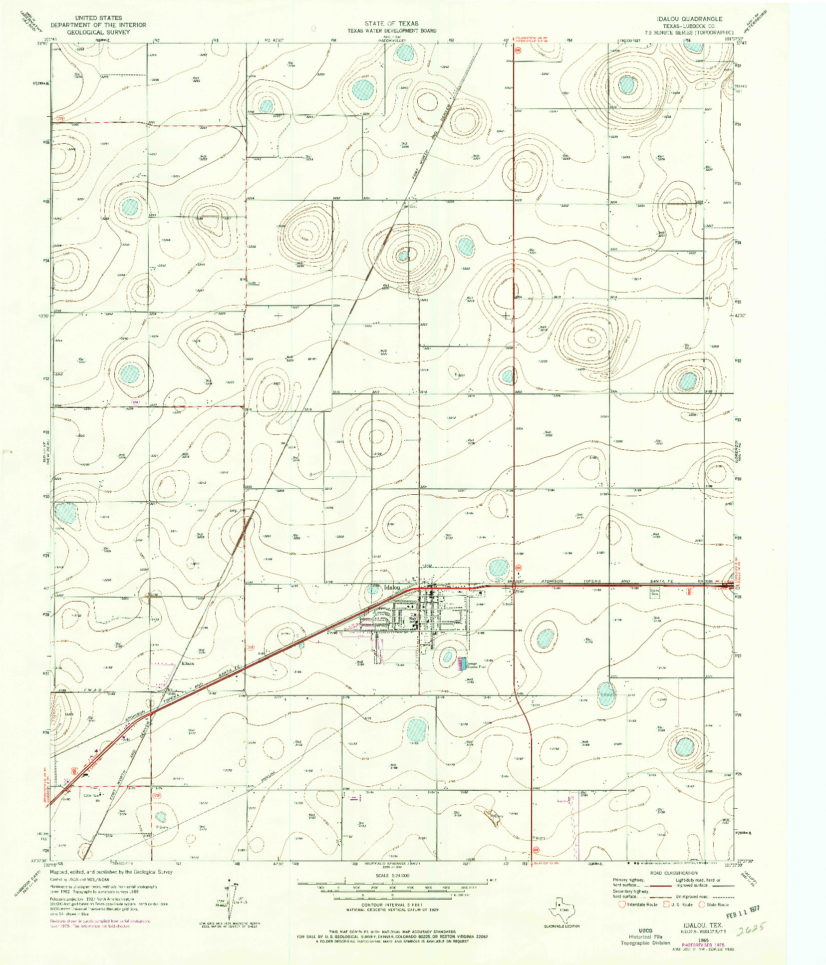 USGS 1:24000-SCALE QUADRANGLE FOR IDALOU, TX 1965