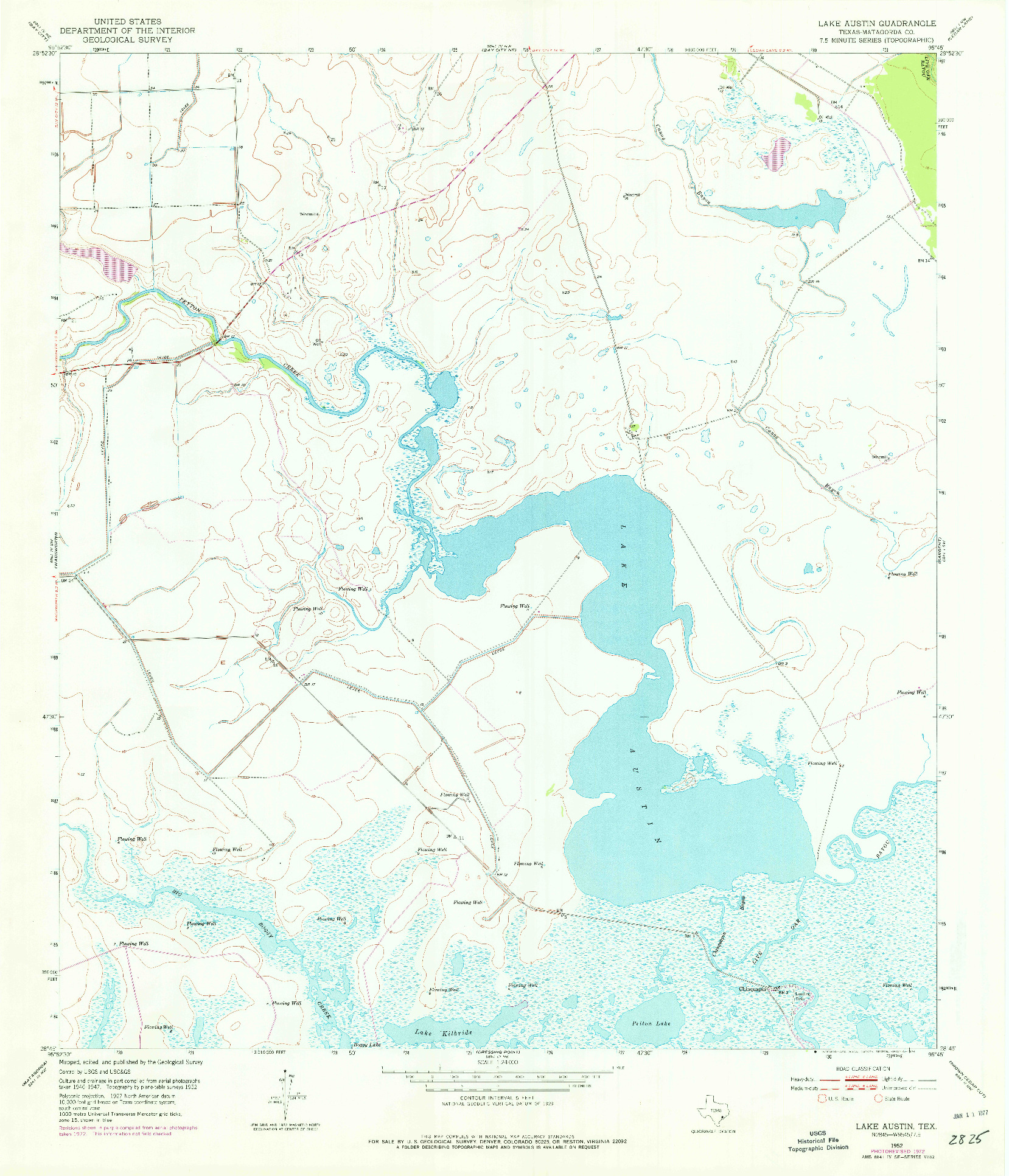 USGS 1:24000-SCALE QUADRANGLE FOR LAKE AUSTIN, TX 1952