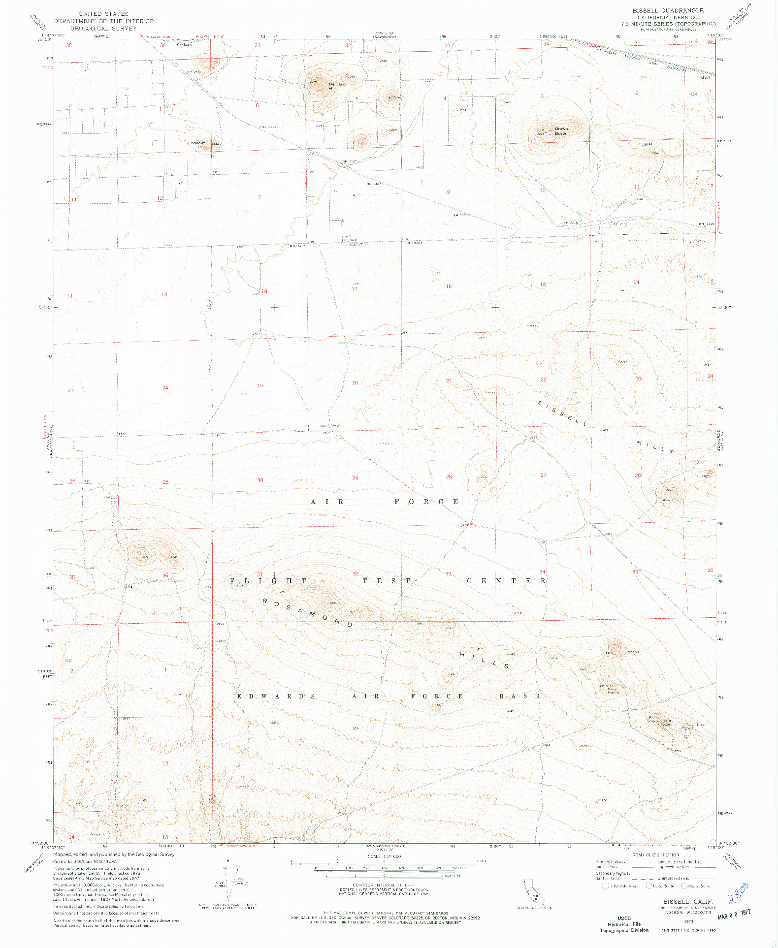 USGS 1:24000-SCALE QUADRANGLE FOR BISSELL, CA 1973