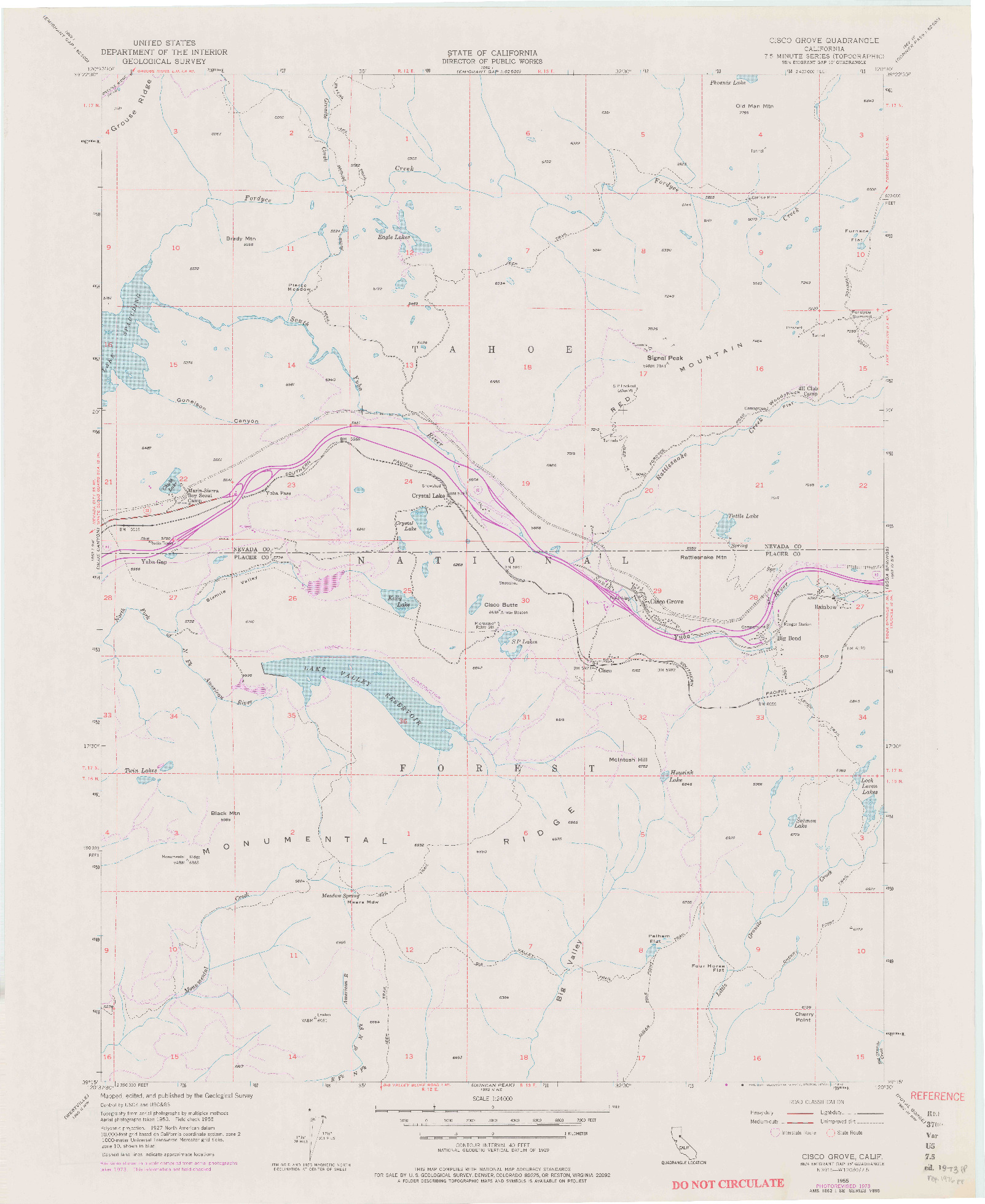 USGS 1:24000-SCALE QUADRANGLE FOR CISCO GROVE, CA 1955