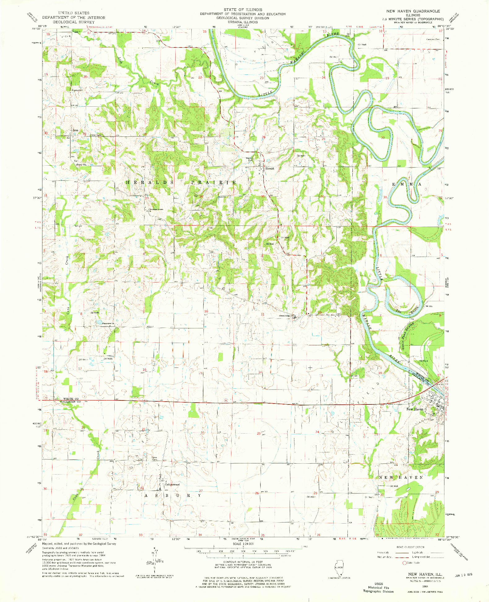 USGS 1:24000-SCALE QUADRANGLE FOR NEW HAVEN, IL 1964