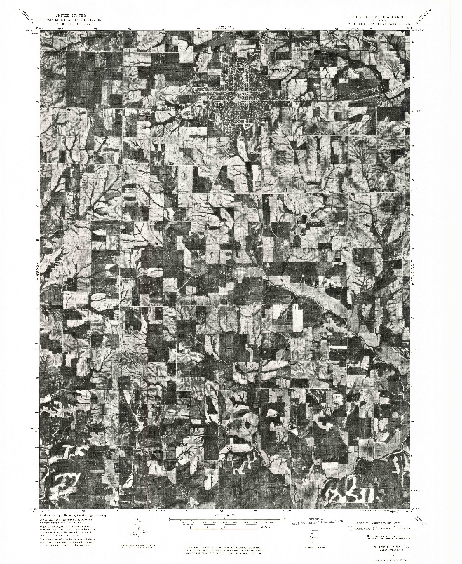 USGS 1:24000-SCALE QUADRANGLE FOR PITTSFIELD SE, IL 1975