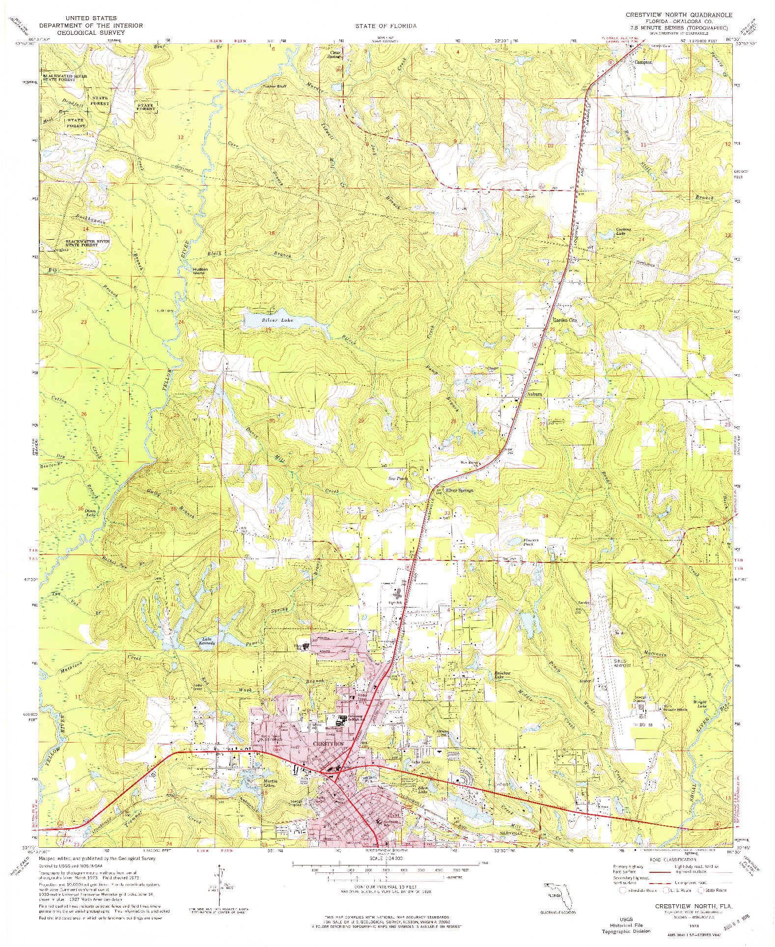 USGS 1:24000-SCALE QUADRANGLE FOR CRESTVIEW NORTH, FL 1973