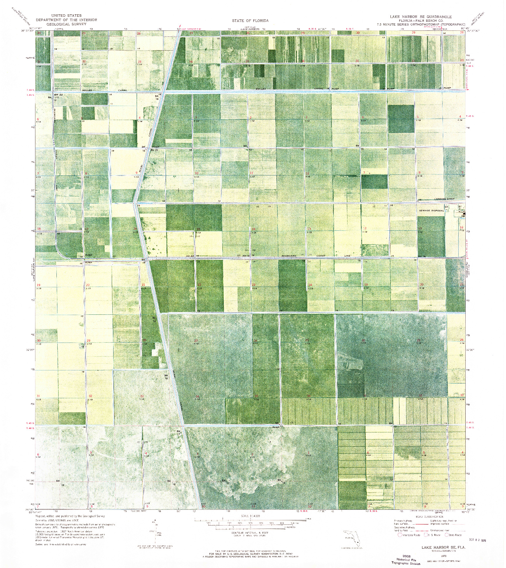 USGS 1:24000-SCALE QUADRANGLE FOR LAKE HARBOR SE, FL 1970