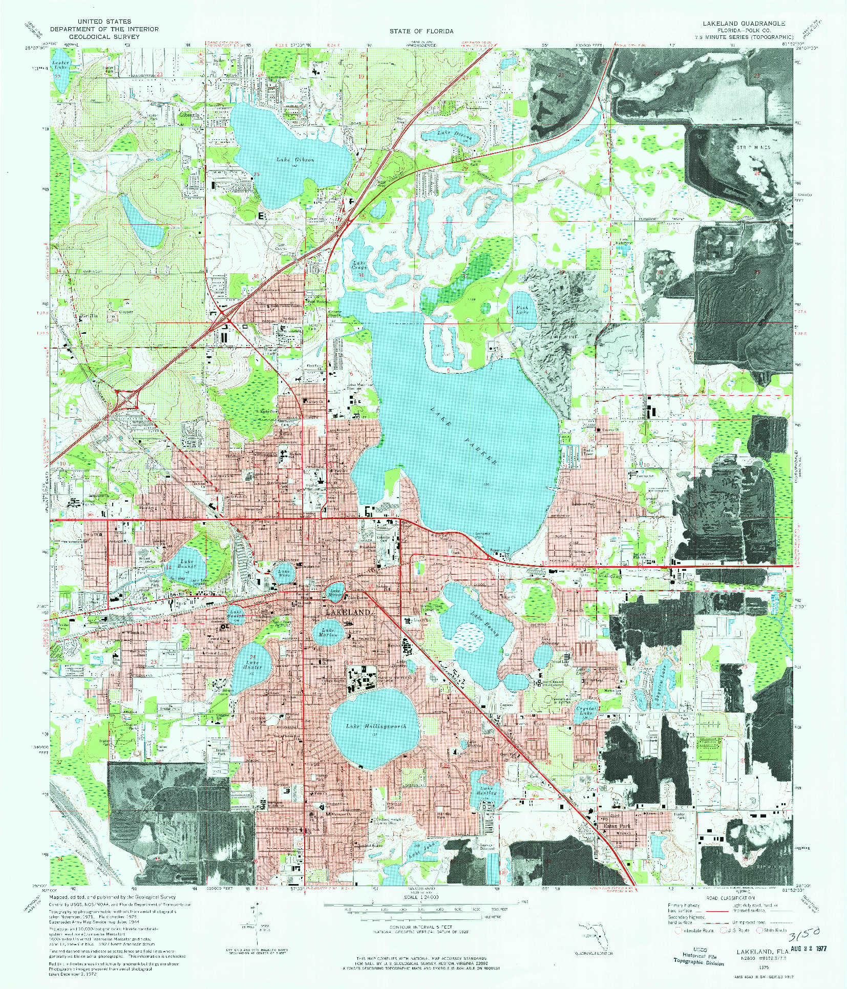 USGS 1:24000-SCALE QUADRANGLE FOR LAKELAND, FL 1975