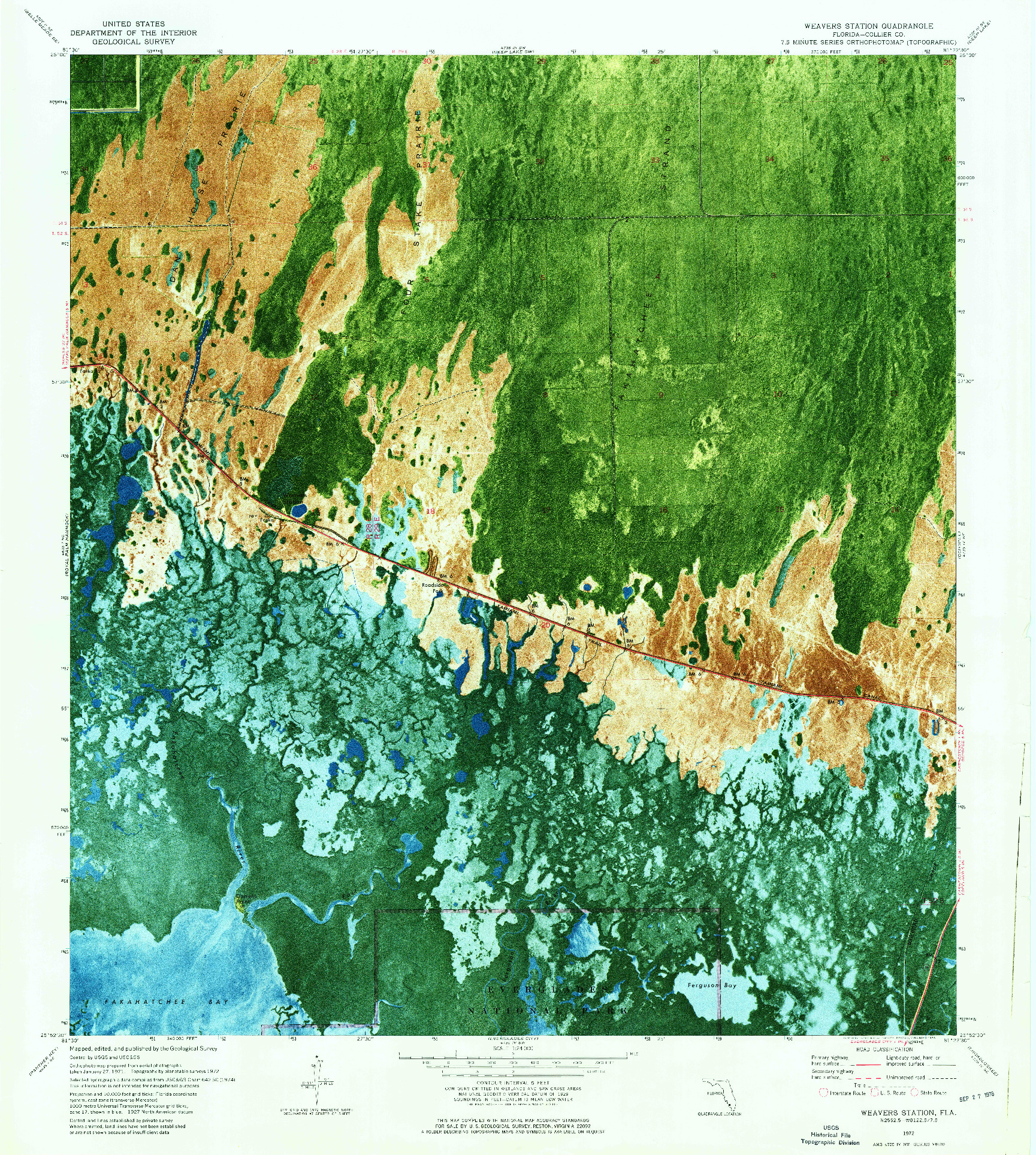 USGS 1:24000-SCALE QUADRANGLE FOR WEAVERS STATION, FL 1972