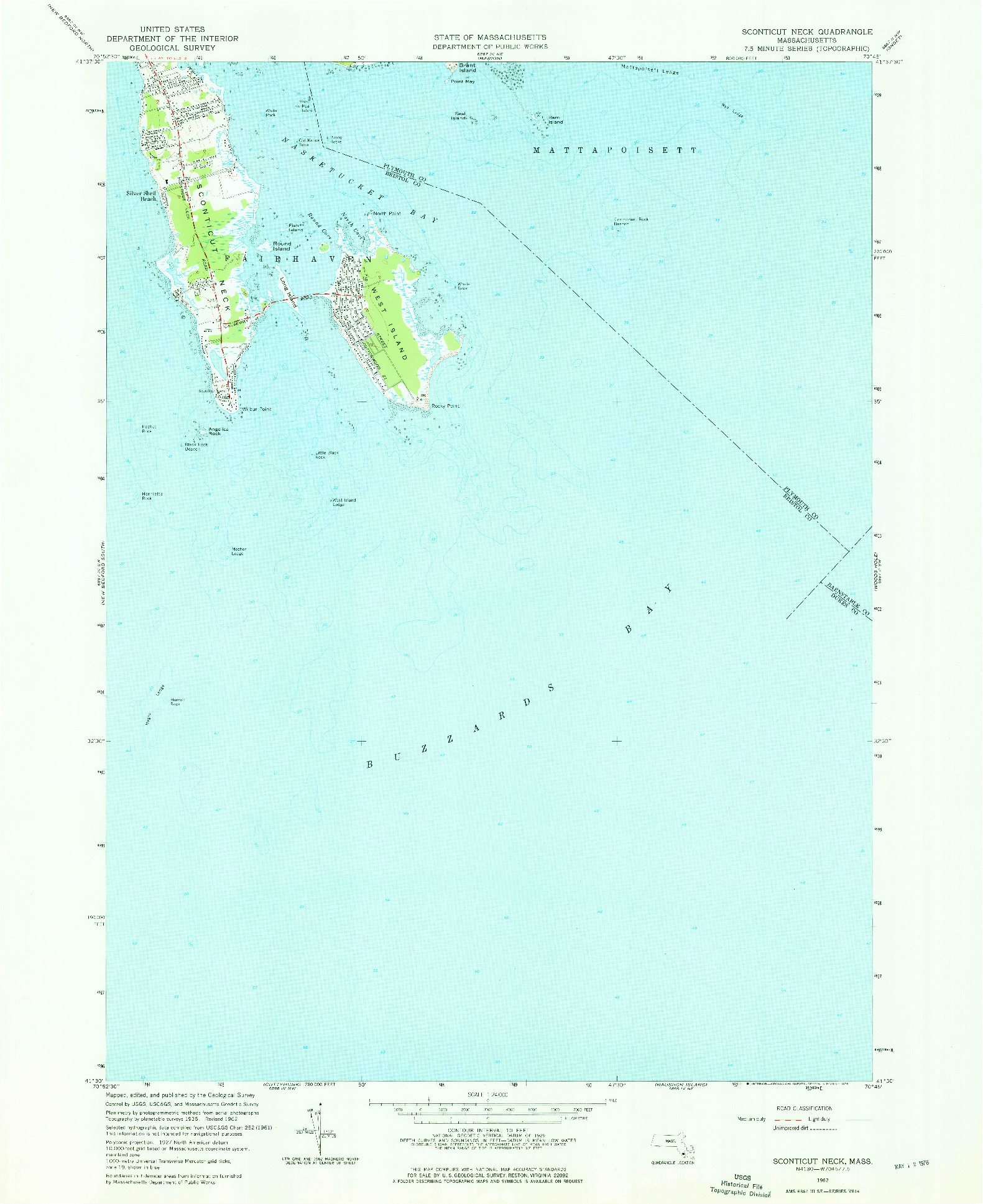 USGS 1:24000-SCALE QUADRANGLE FOR SCONTICUT NECK, MA 1962