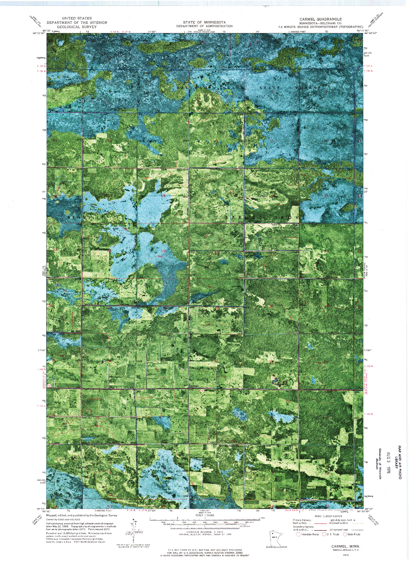 USGS 1:24000-SCALE QUADRANGLE FOR CARMEL, MN 1973