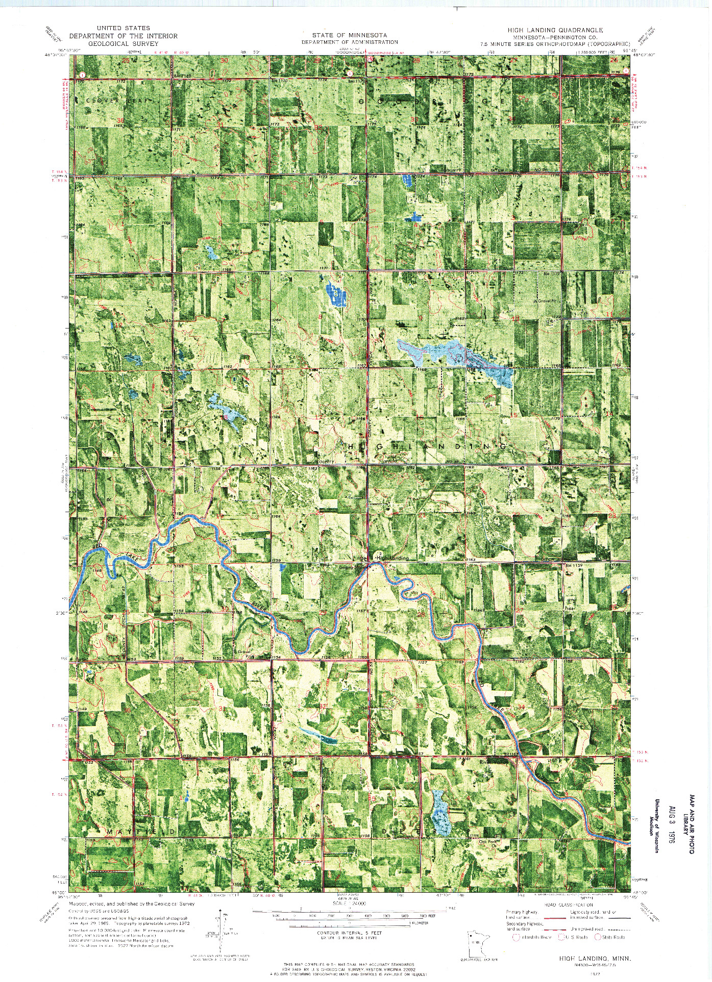 USGS 1:24000-SCALE QUADRANGLE FOR HIGH LANDING, MN 1972