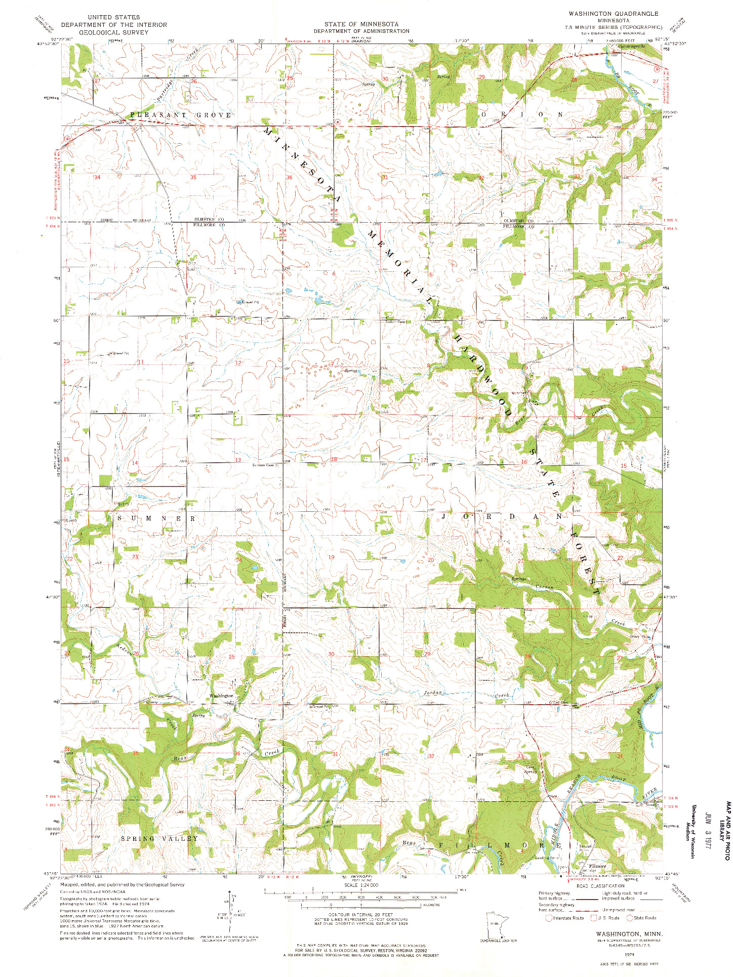 USGS 1:24000-SCALE QUADRANGLE FOR WASHINGTON, MN 1974