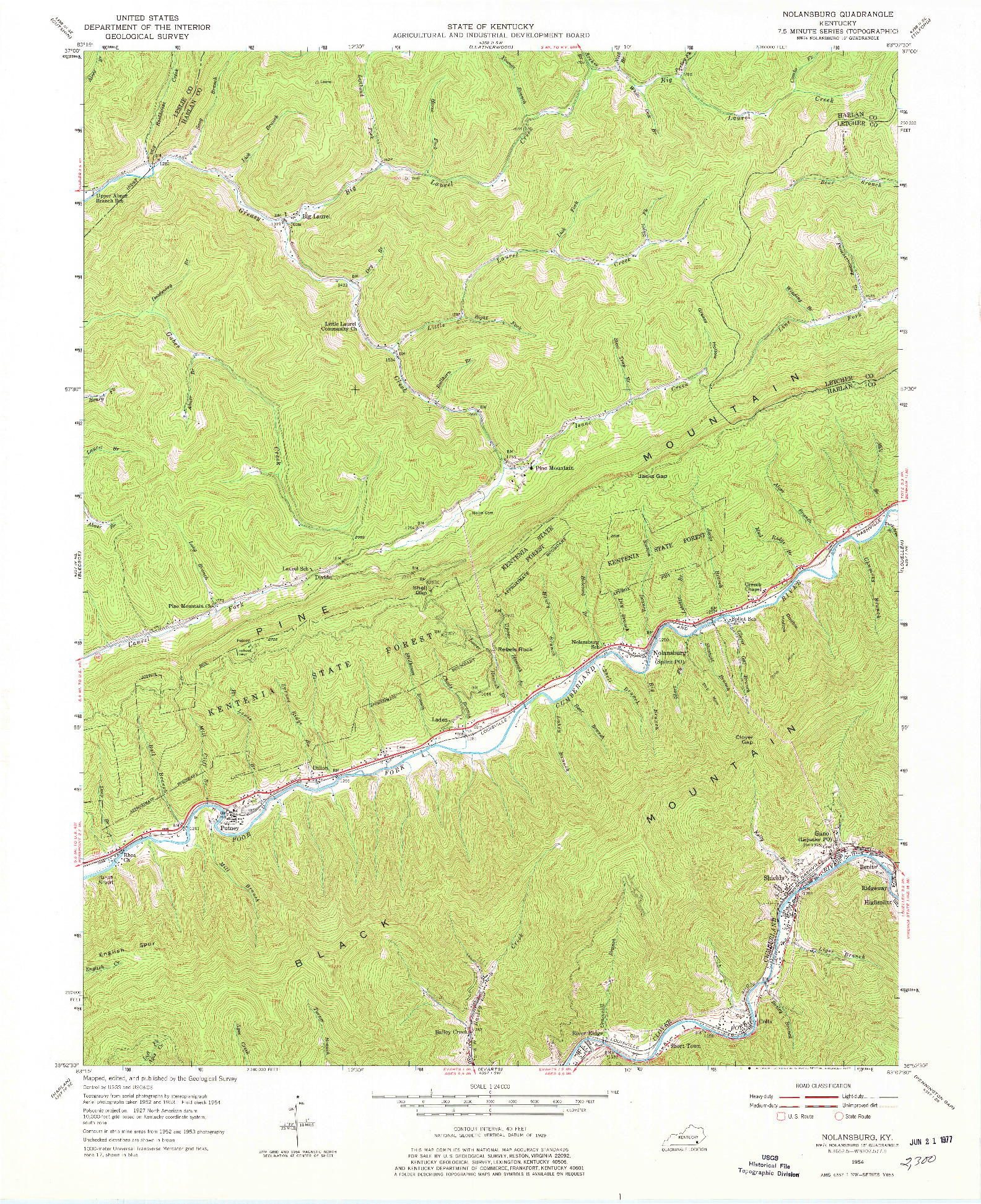 USGS 1:24000-SCALE QUADRANGLE FOR NOLANSBURG, KY 1954