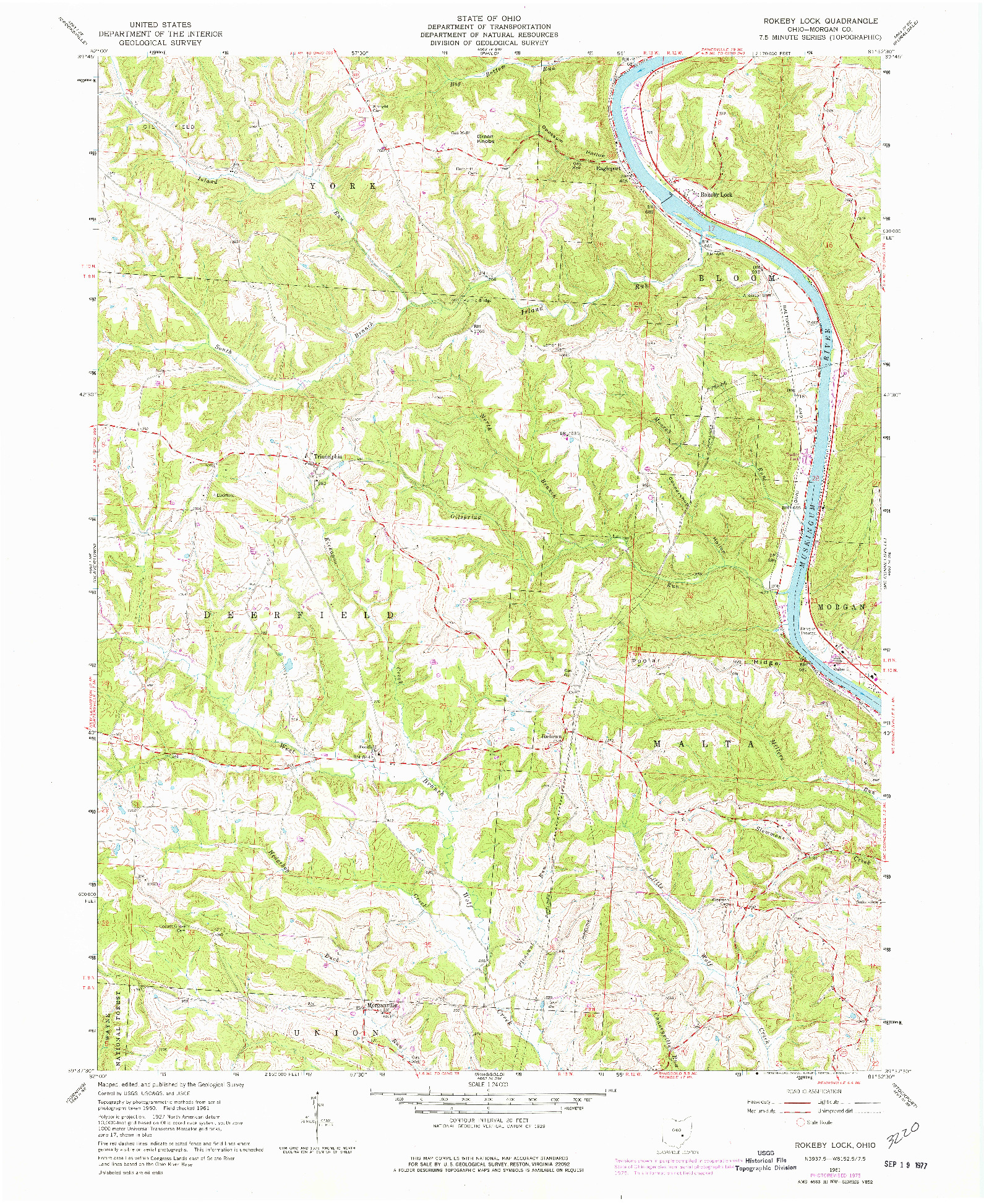 USGS 1:24000-SCALE QUADRANGLE FOR ROKEBY LOCK, OH 1961