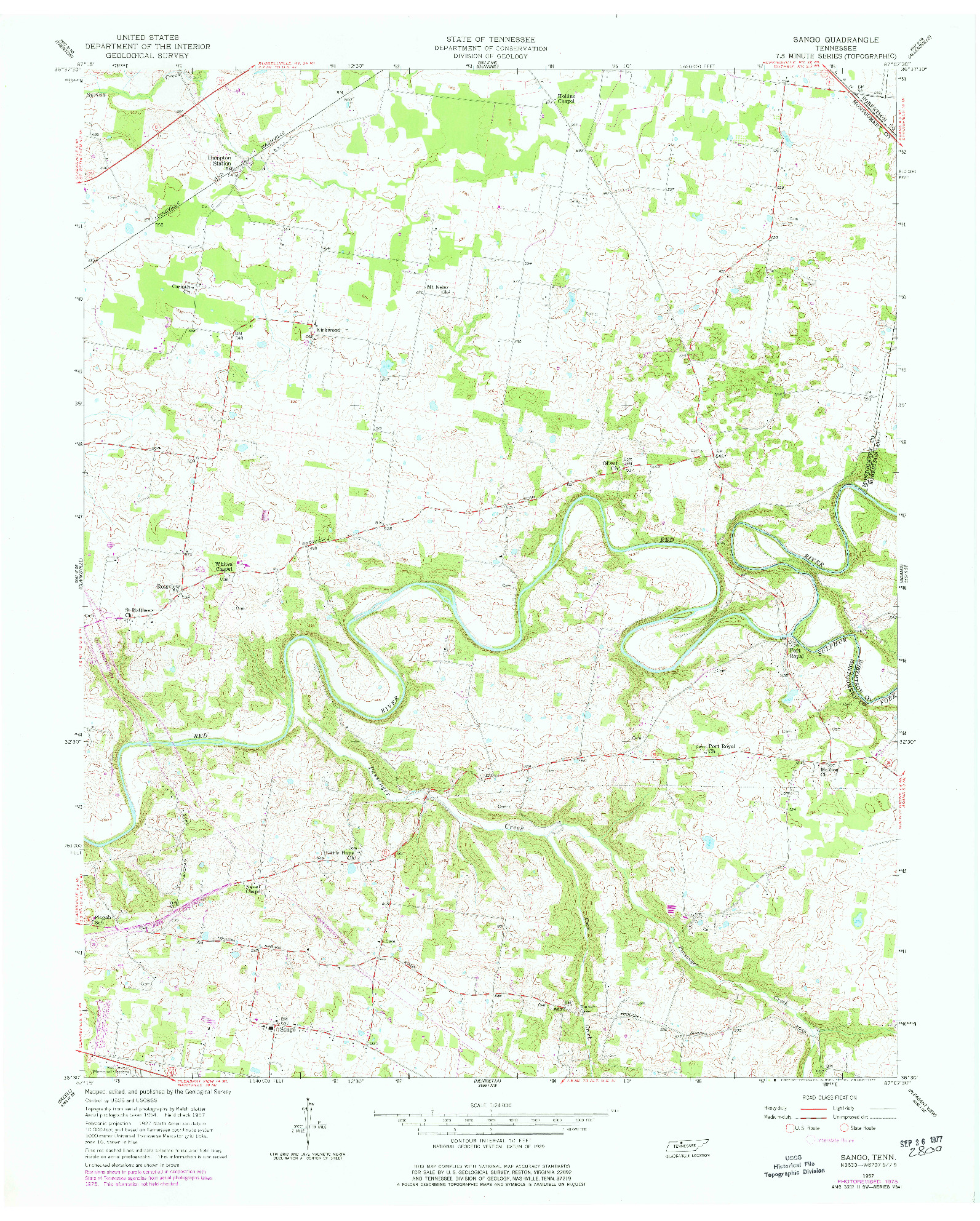 USGS 1:24000-SCALE QUADRANGLE FOR SANGO, TN 1957