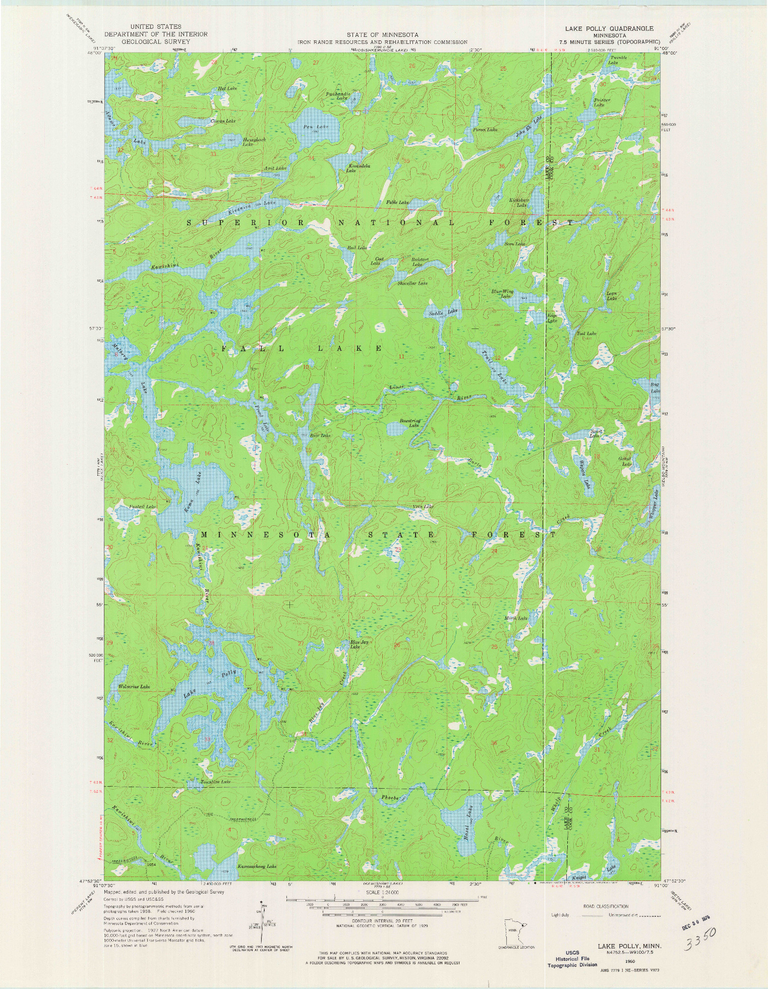 USGS 1:24000-SCALE QUADRANGLE FOR LAKE POLLY, MN 1960