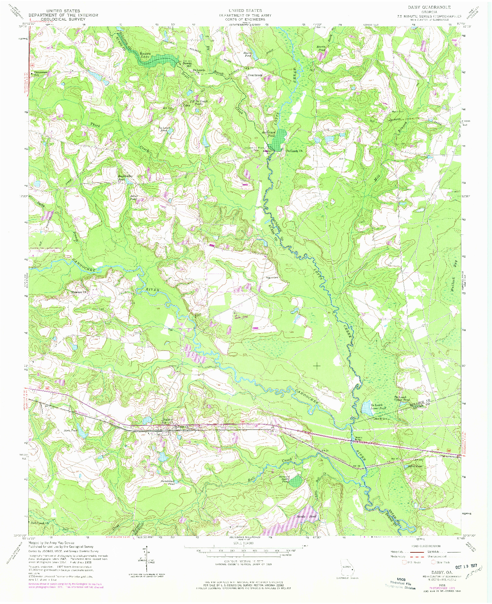 USGS 1:24000-SCALE QUADRANGLE FOR DAISY, GA 1958