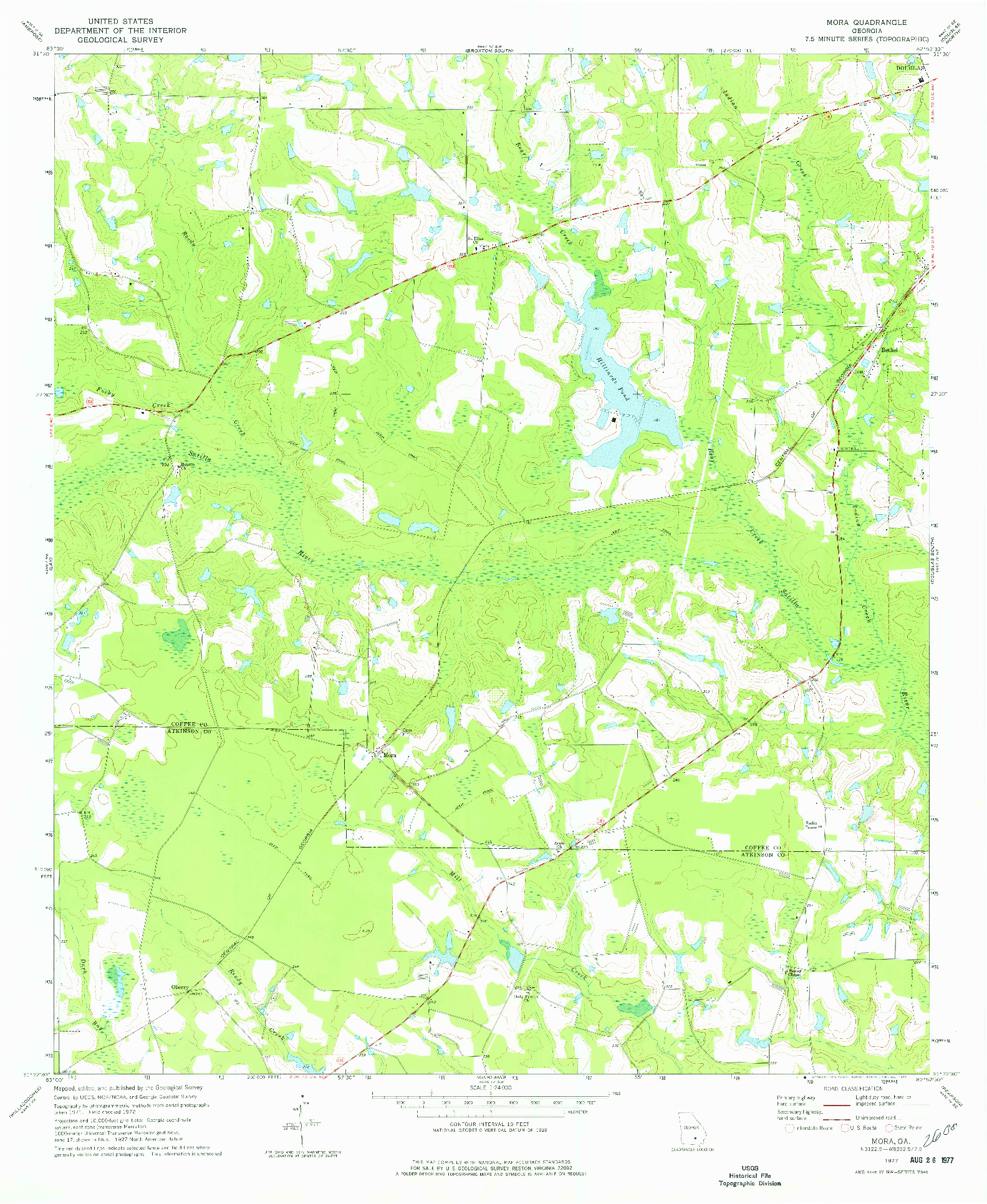 USGS 1:24000-SCALE QUADRANGLE FOR MORA, GA 1977