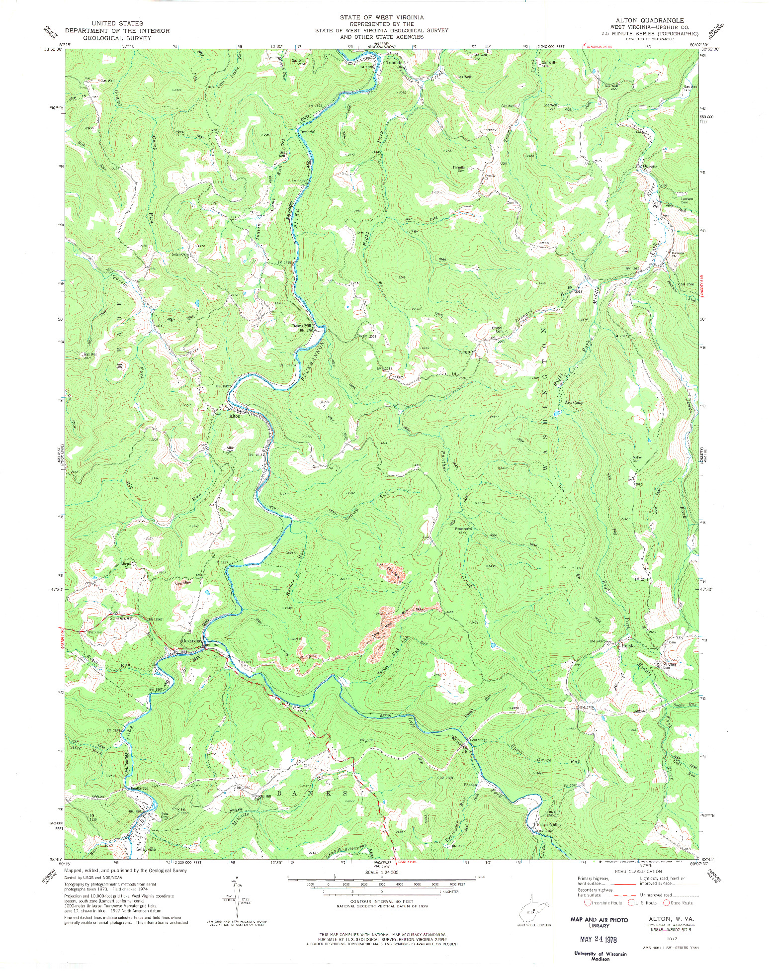 USGS 1:24000-SCALE QUADRANGLE FOR ALTON, WV 1977