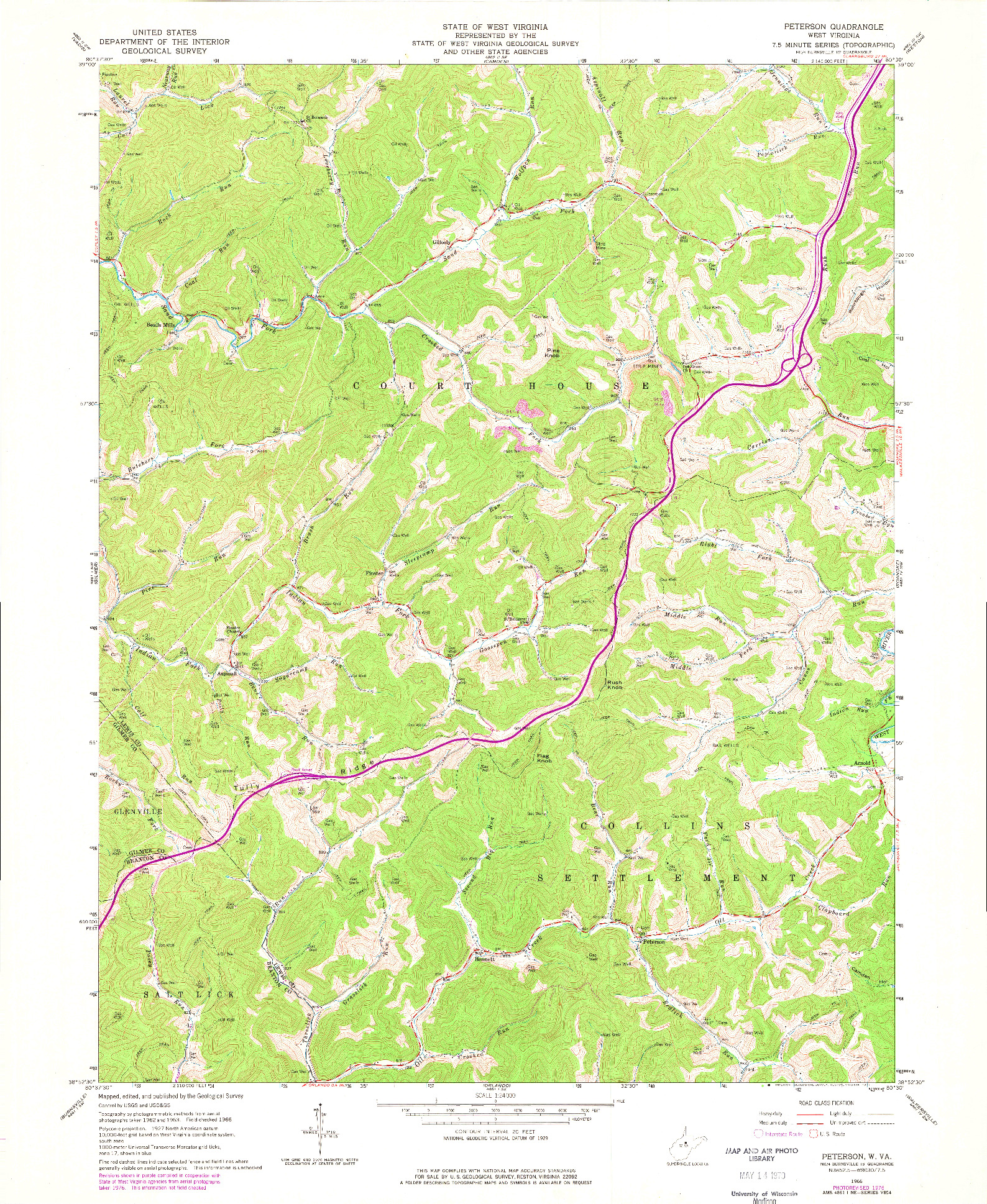 USGS 1:24000-SCALE QUADRANGLE FOR PETERSON, WV 1966