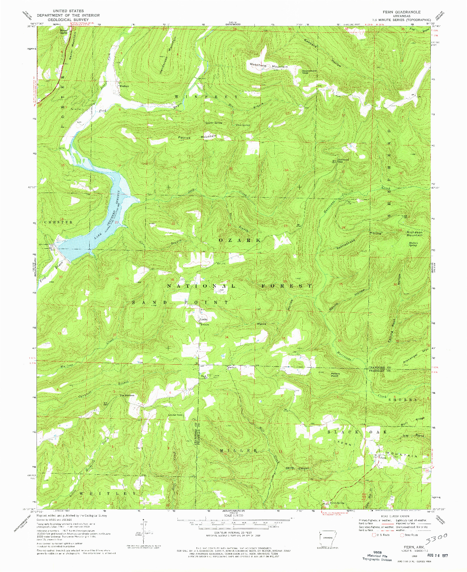USGS 1:24000-SCALE QUADRANGLE FOR FERN, AR 1969