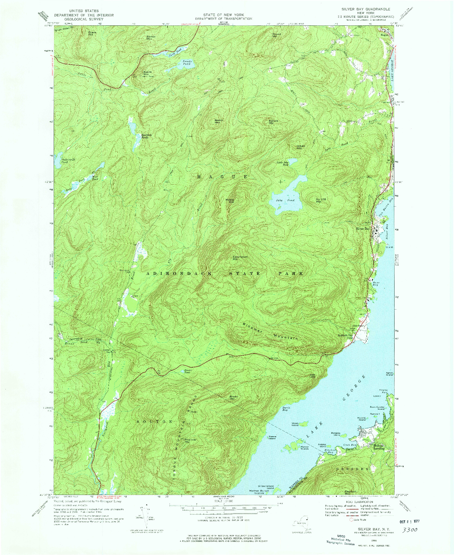 USGS 1:24000-SCALE QUADRANGLE FOR SILVER BAY, NY 1966