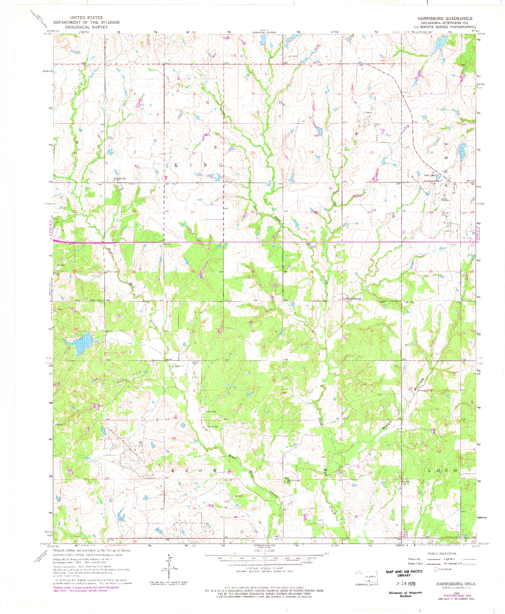 USGS 1:24000-SCALE QUADRANGLE FOR HARRISBURG, OK 1963