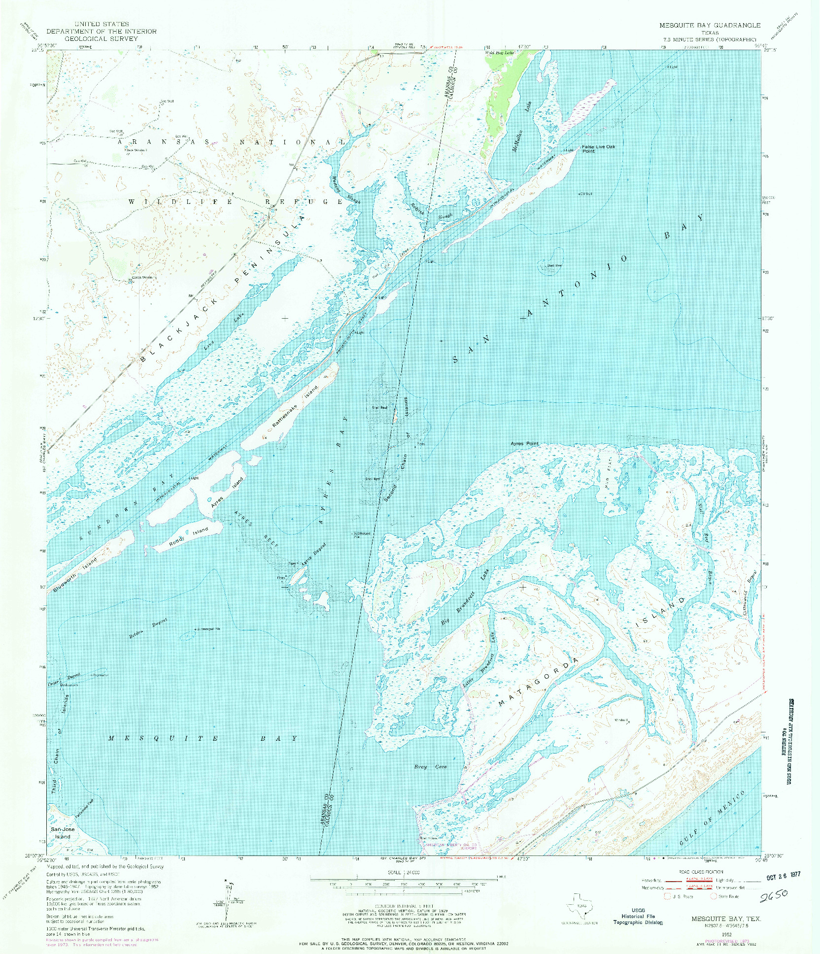 USGS 1:24000-SCALE QUADRANGLE FOR MESQUITE BAY, TX 1952
