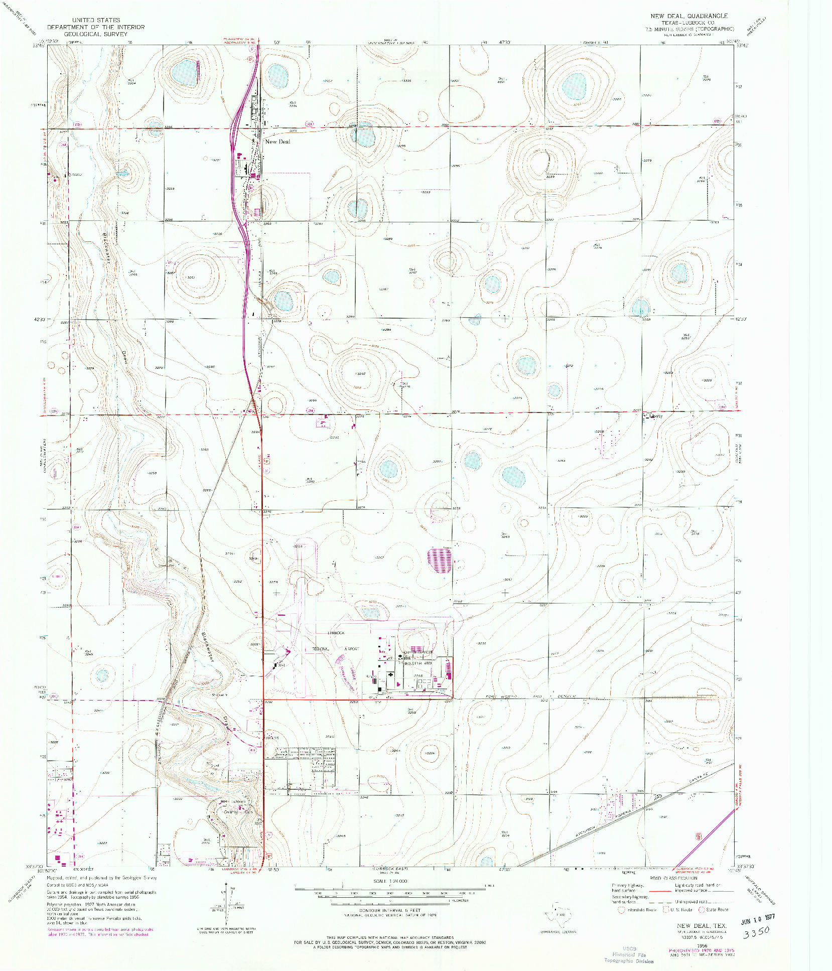 USGS 1:24000-SCALE QUADRANGLE FOR NEW DEAL, TX 1956