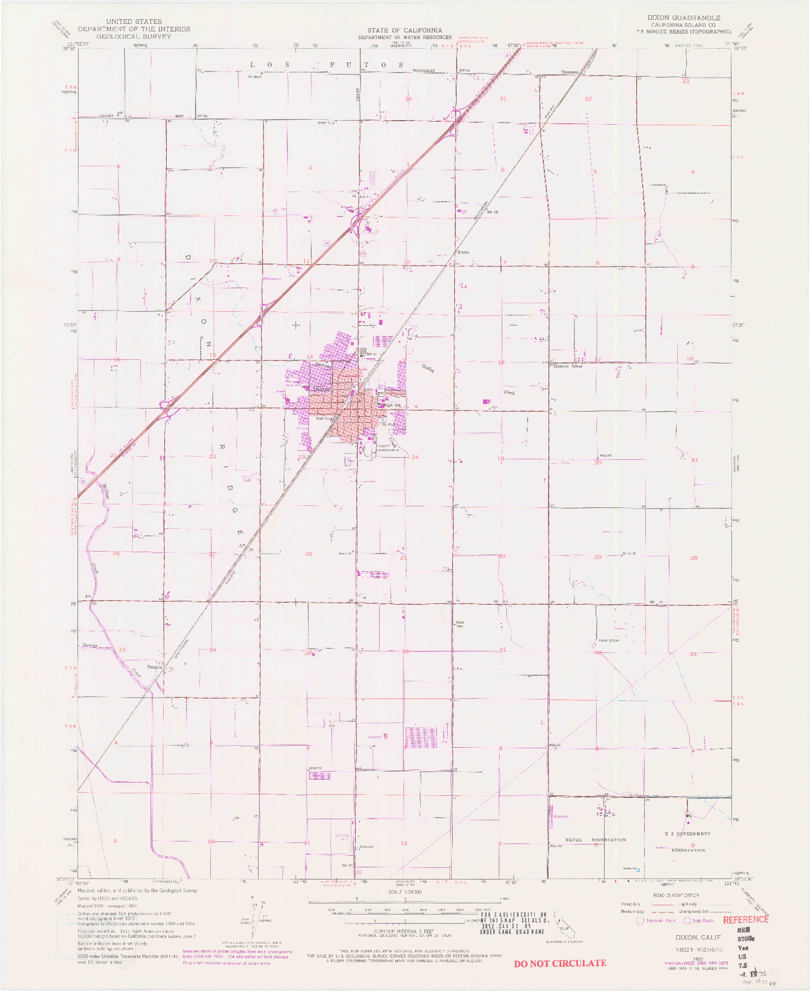 USGS 1:24000-SCALE QUADRANGLE FOR DIXON, CA 1952