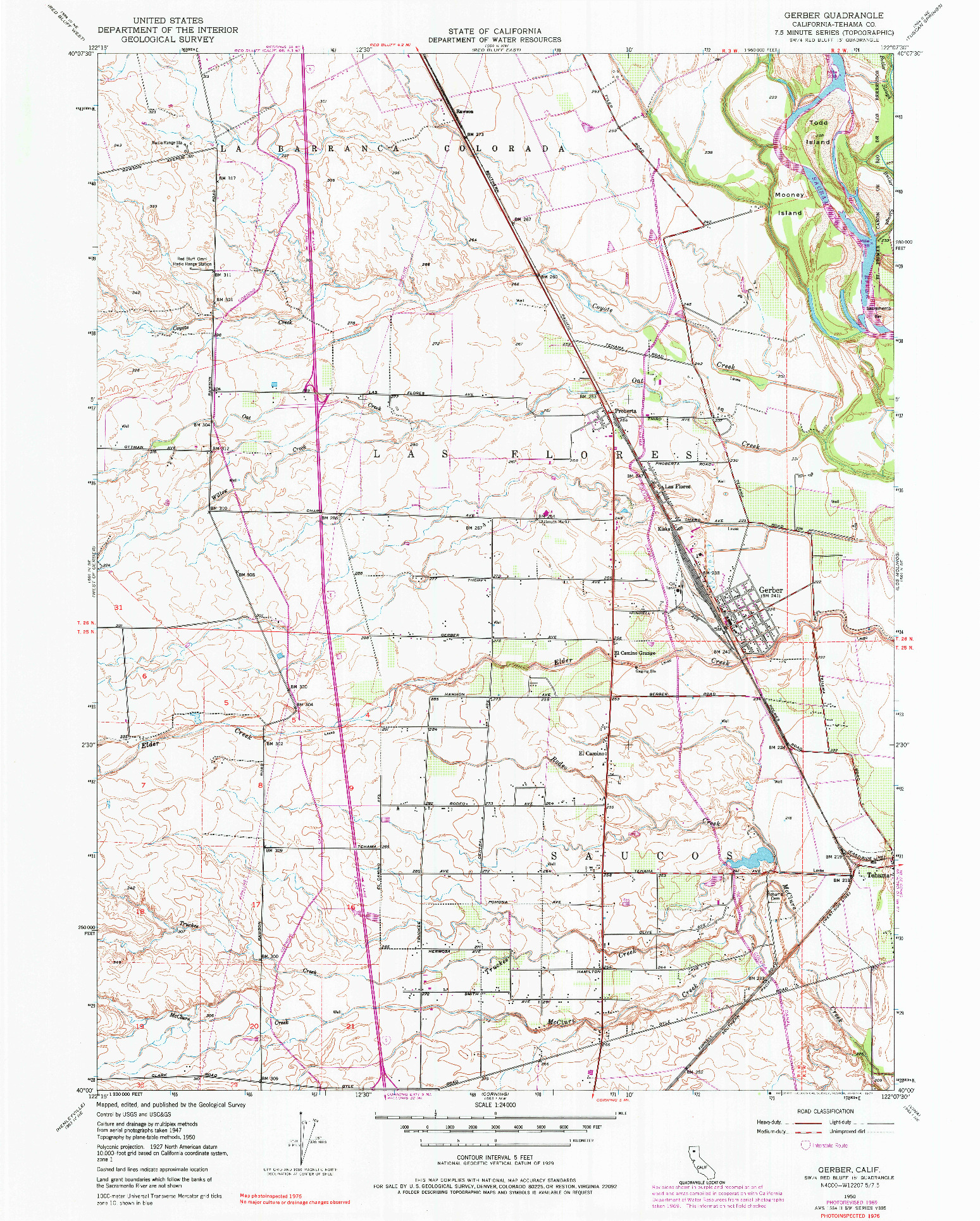 USGS 1:24000-SCALE QUADRANGLE FOR GERBER, CA 1950