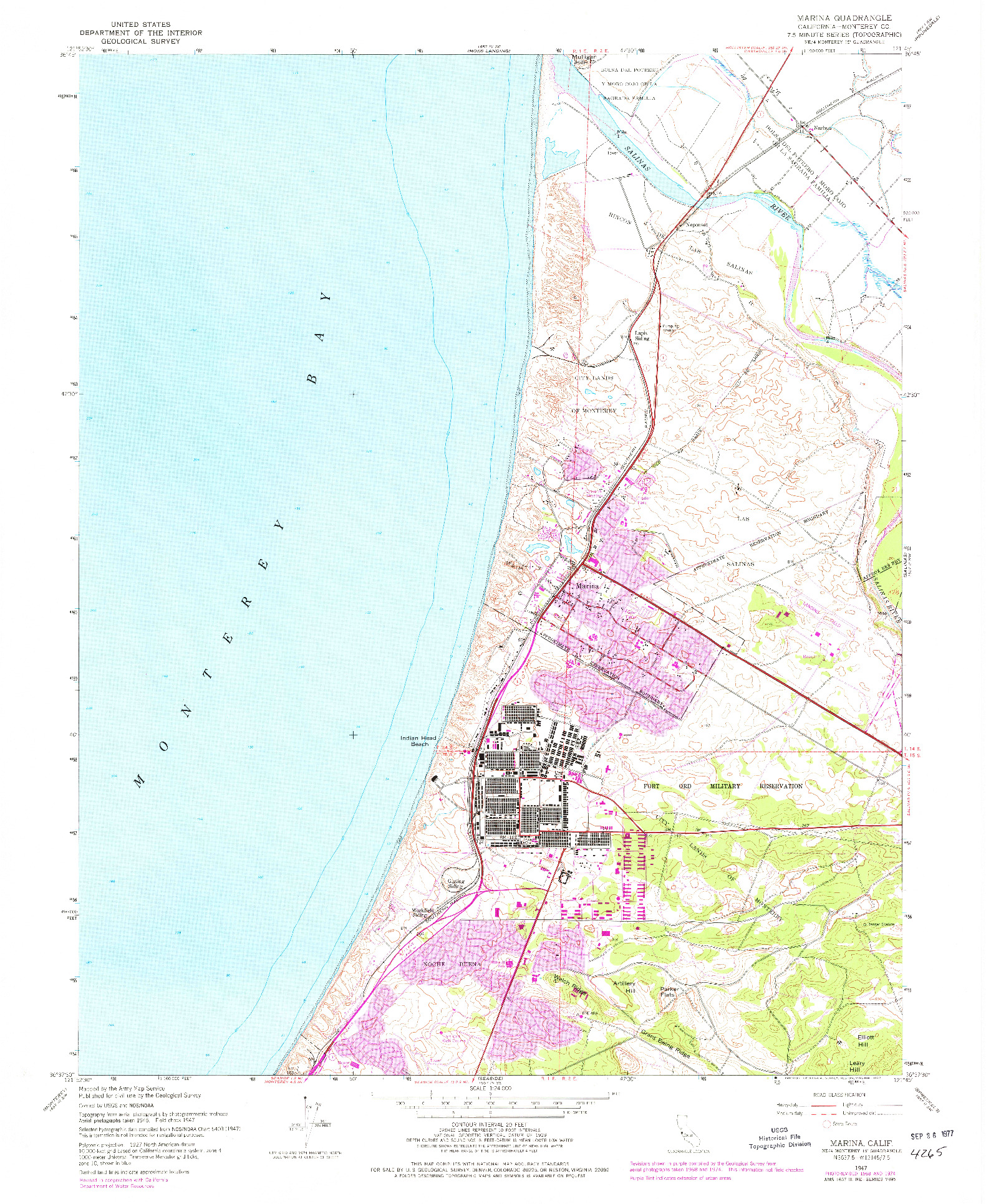 USGS 1:24000-SCALE QUADRANGLE FOR MARINA, CA 1947