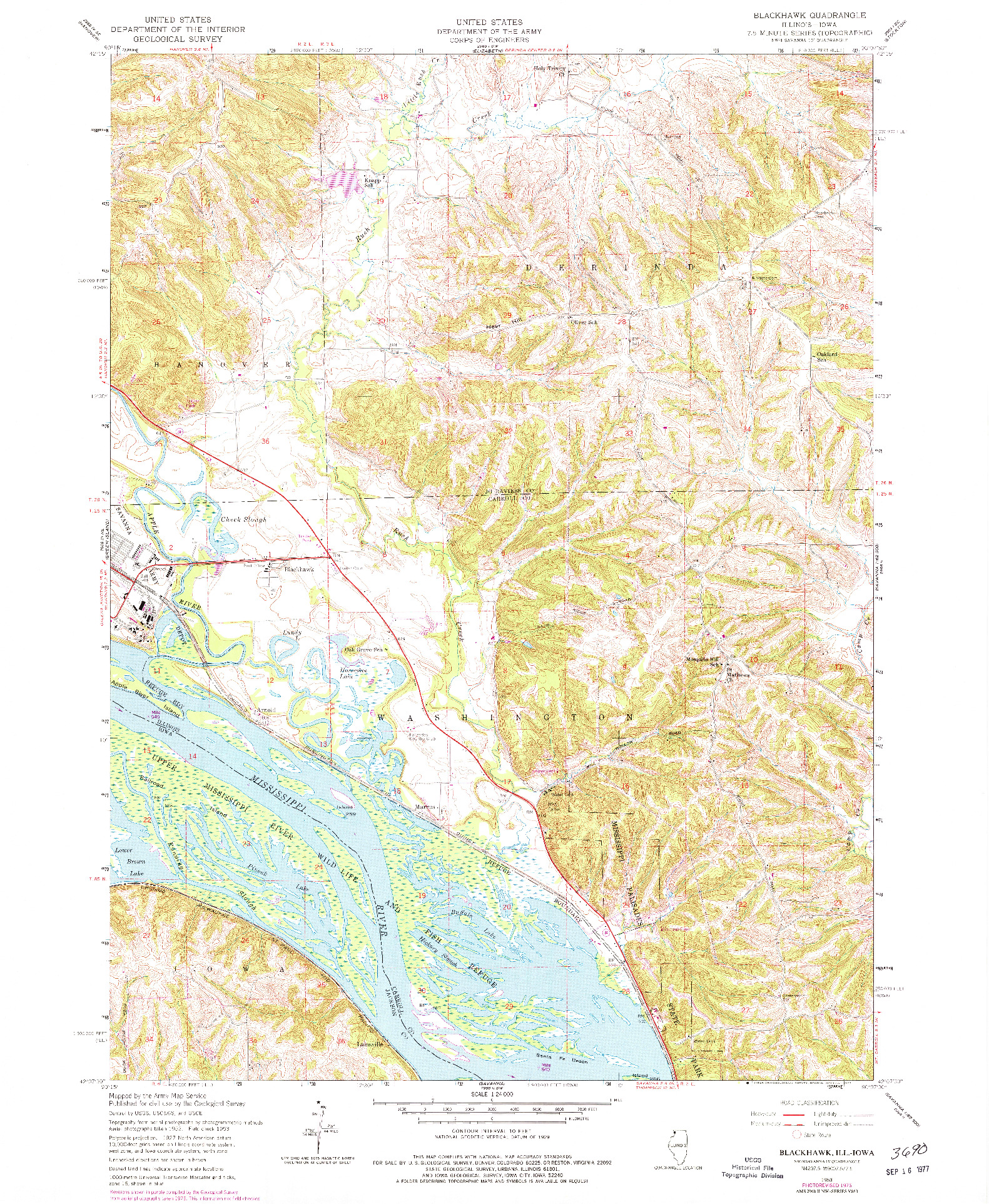 USGS 1:24000-SCALE QUADRANGLE FOR BLACKHAWK, IL 1953