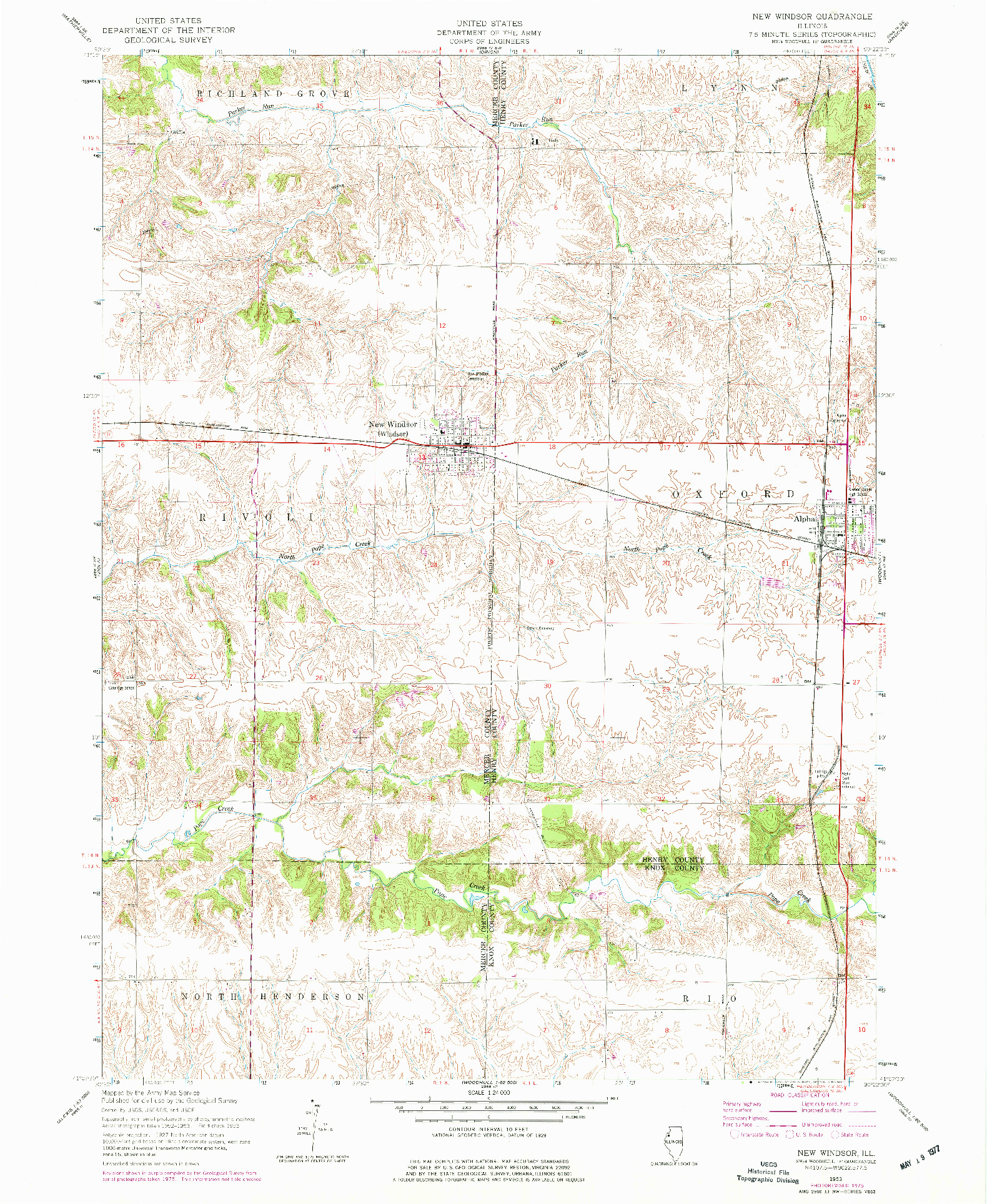 USGS 1:24000-SCALE QUADRANGLE FOR NEW WINDSOR, IL 1953