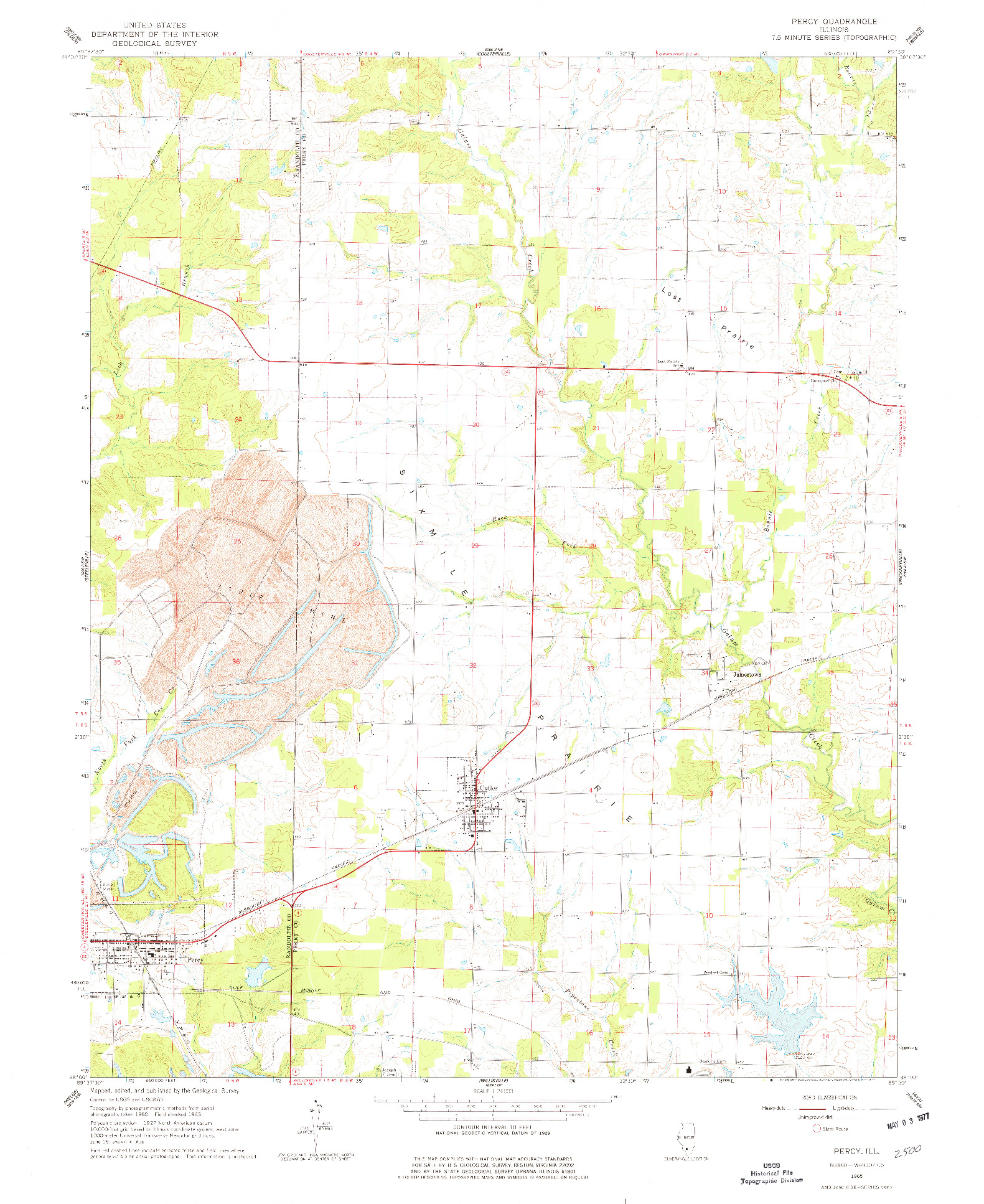 USGS 1:24000-SCALE QUADRANGLE FOR PERCY, IL 1965