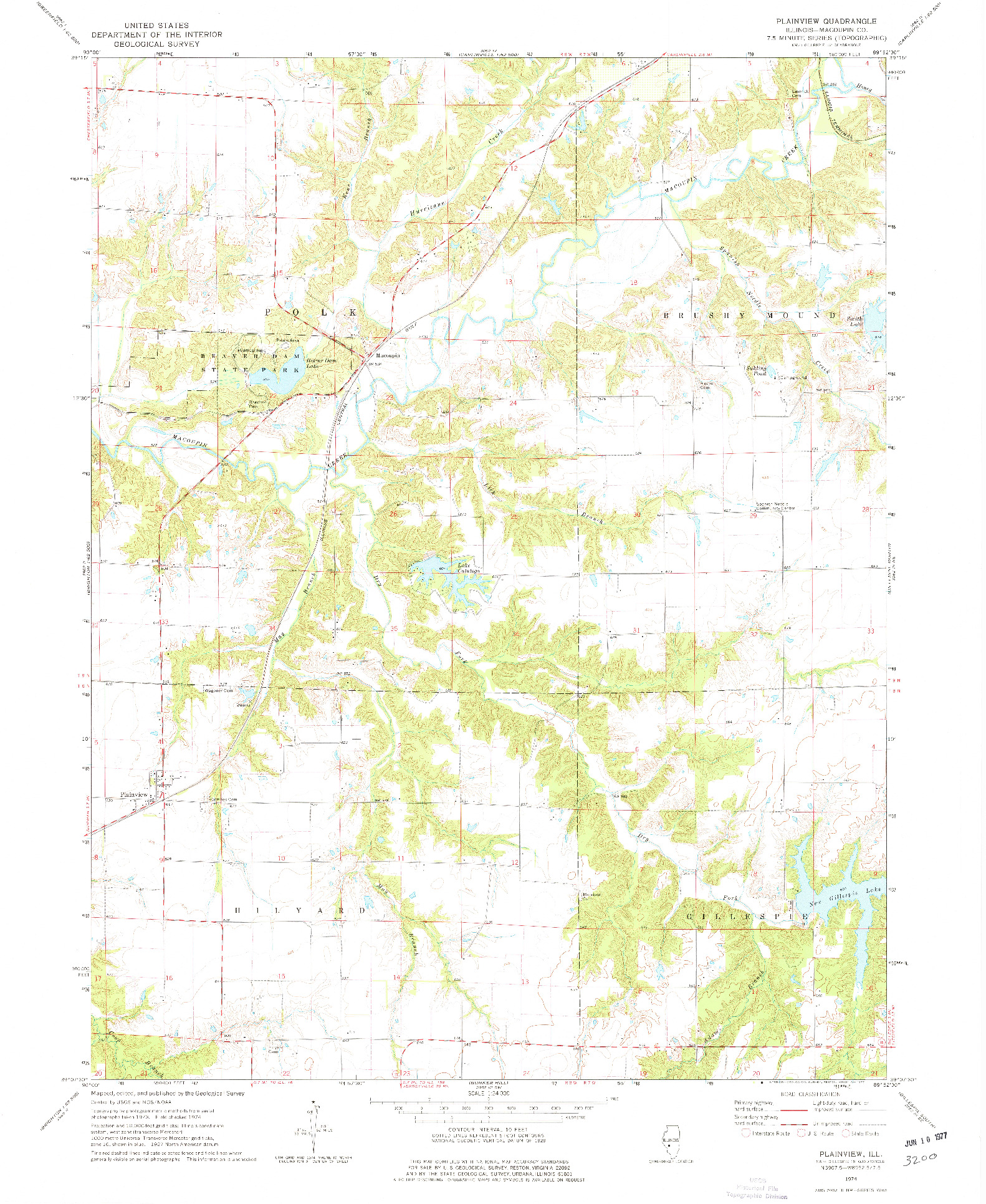 USGS 1:24000-SCALE QUADRANGLE FOR PLAINVIEW, IL 1974